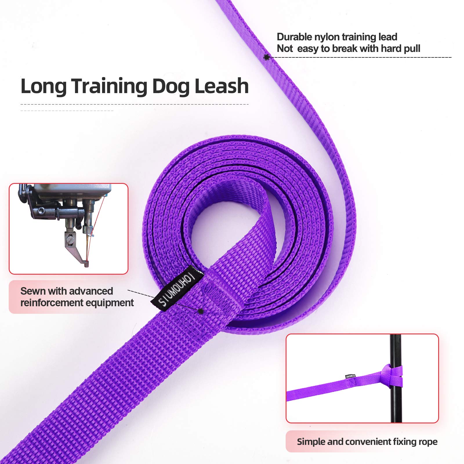 Siumouhoi Dog/Puppy Subject To Recall Training And Behavior Training Aided Rope-15 Ft 20 Ft 30 Ft 40 Ft 50 Ft Training Leash, Ex