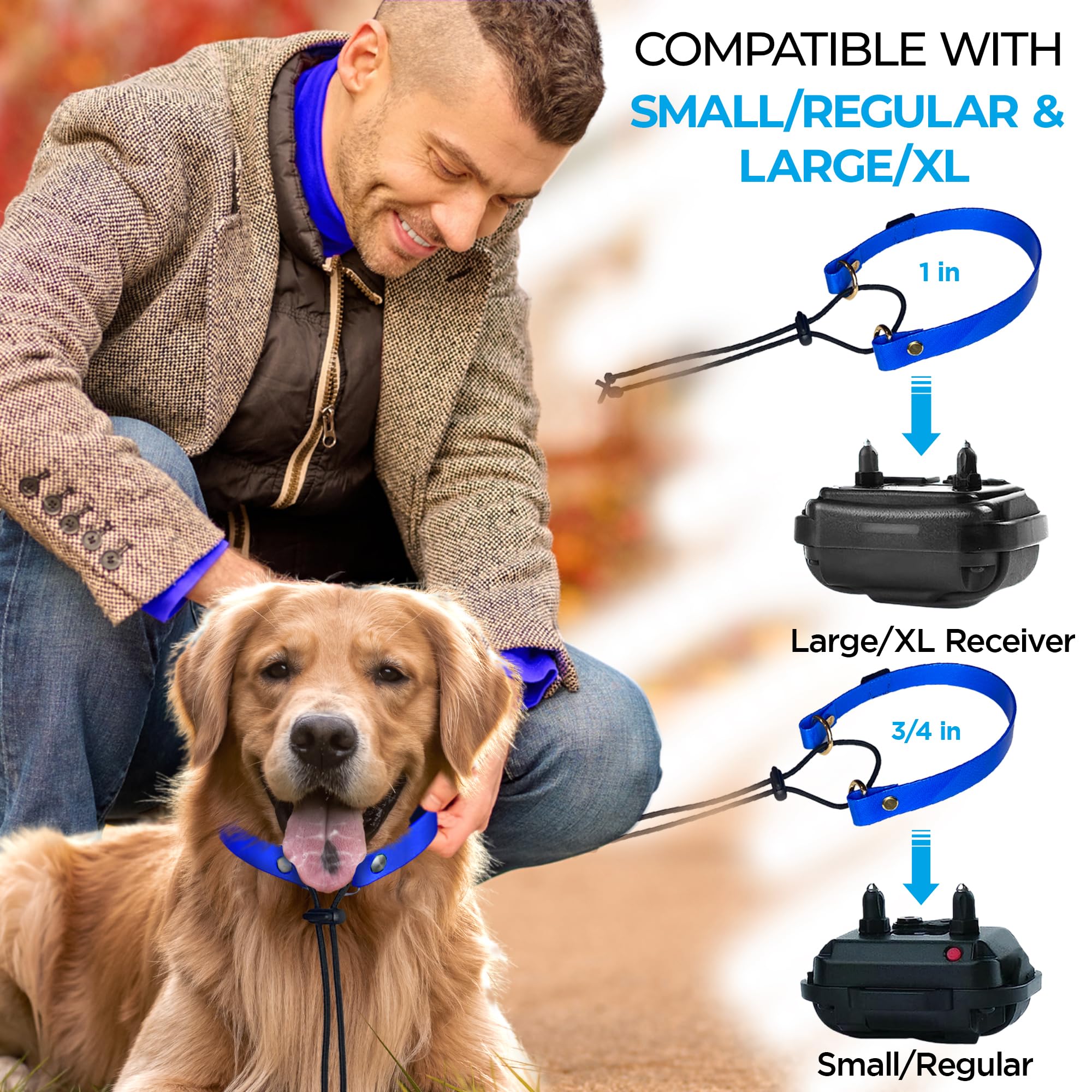 Ecollar 3/4 Inch Replacement Strap Bungee Style - Dog Shock Collar Replacement Strap - 3/4 Dog Collar For Shock Collar - Replace