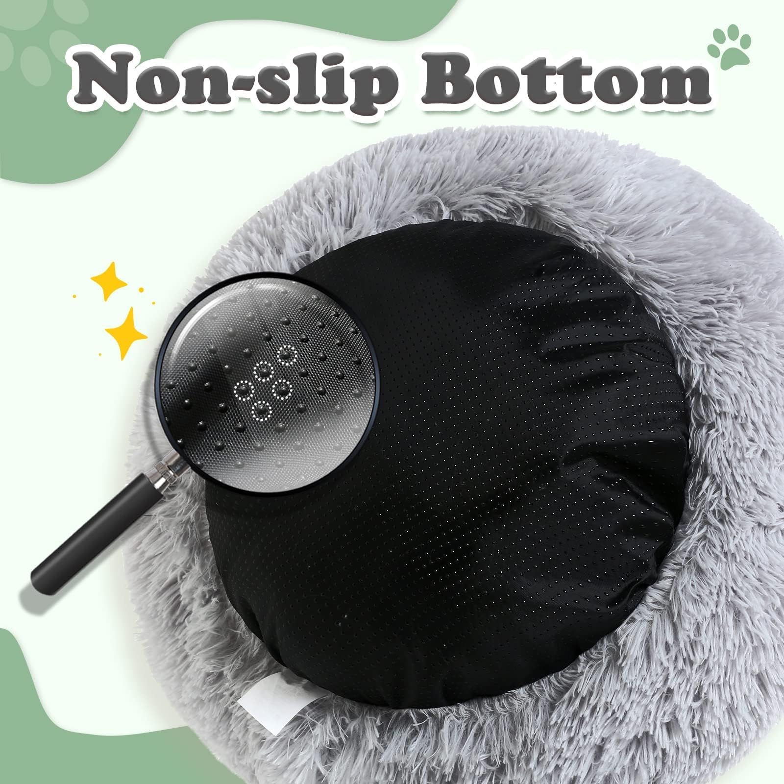 Jollyvogue Dog Bed, Calming Anti-Anxiety Large Dog Bed, Fluffy Donut Cushion For Medium And Large Pets (27'/30'/36')