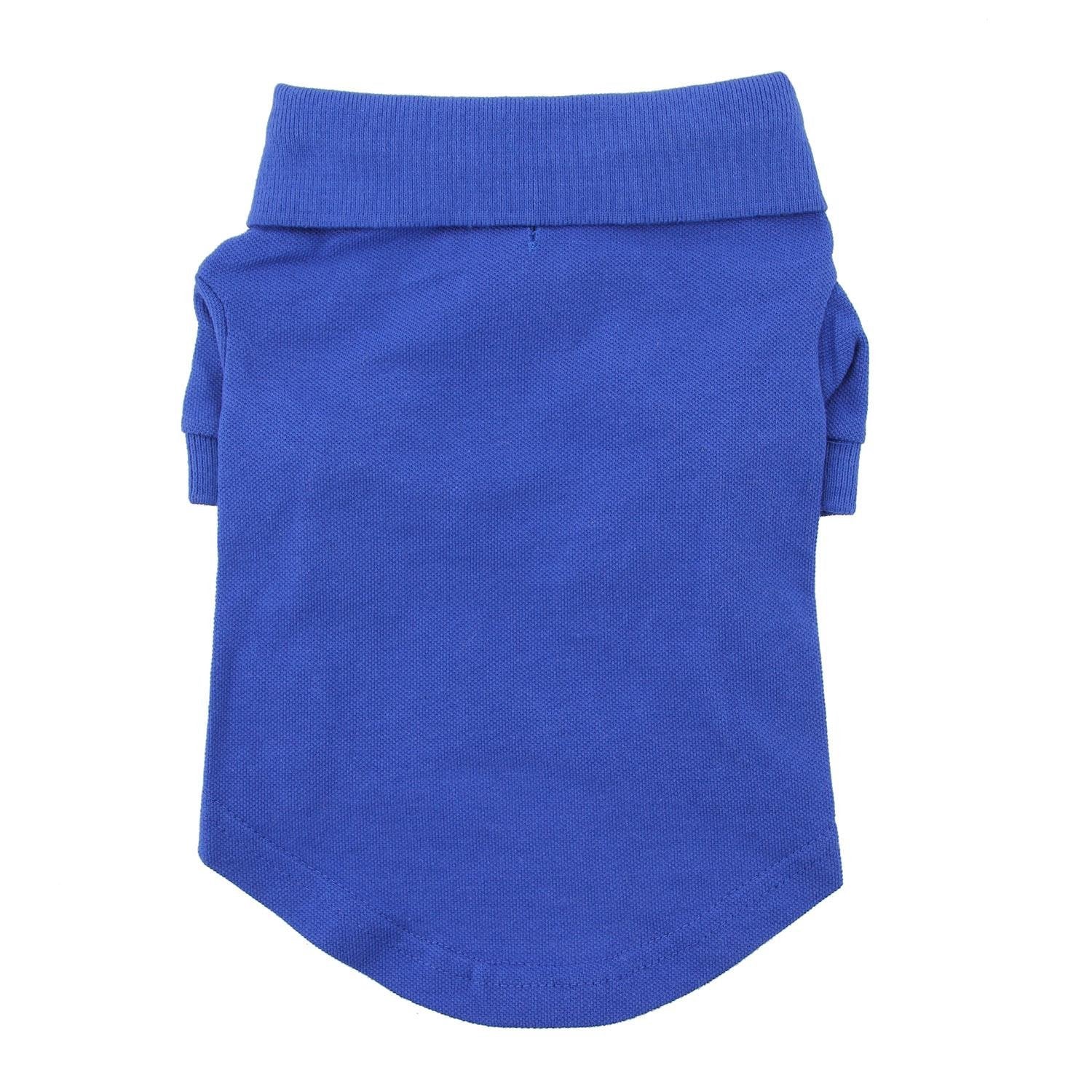 DOGGIE DESIGN Solid Dog Polo Shirt - 3XL, Cotton, Nautical Blue