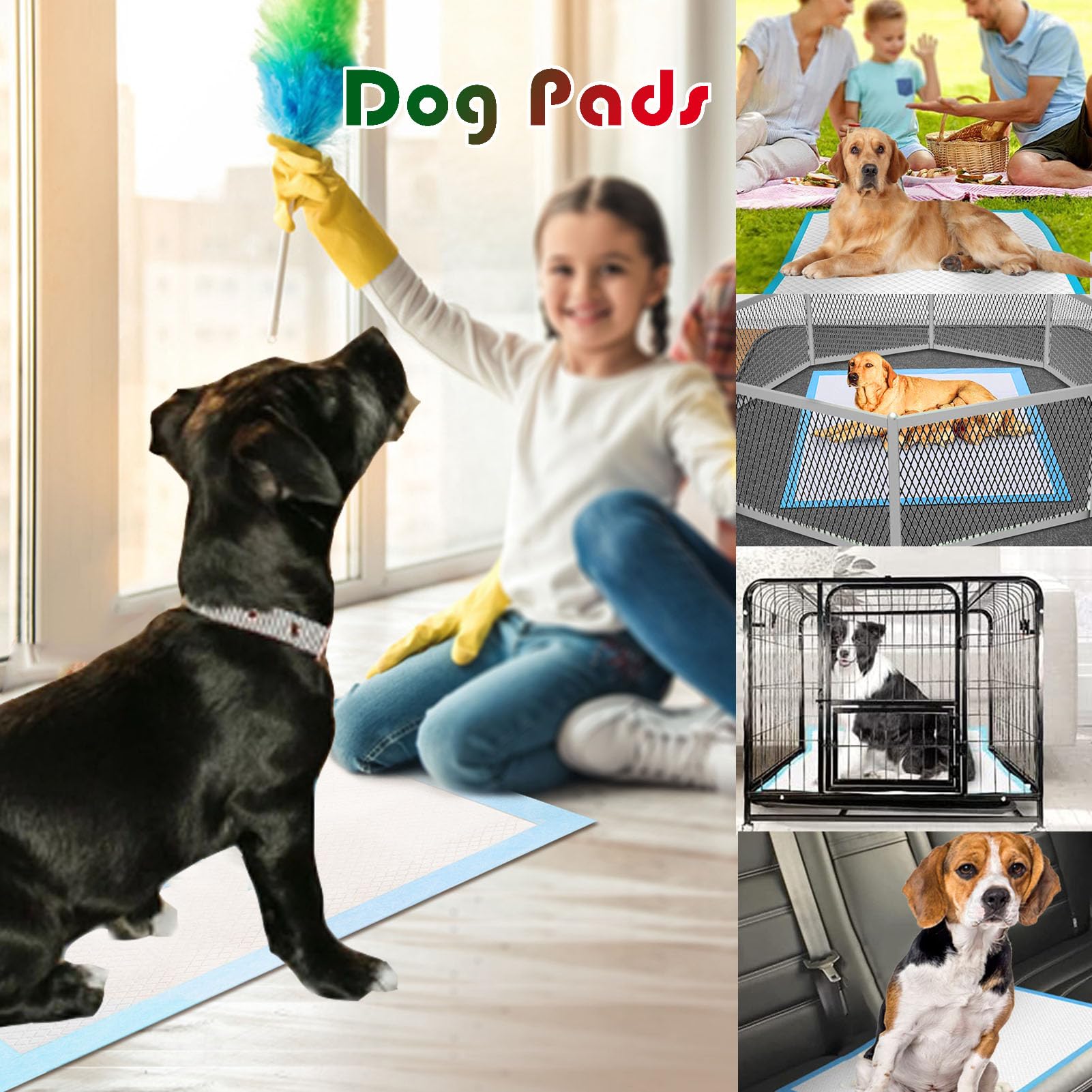 ZJYXJK 40 Count Dog Pee Pads Extra Large,36x36Pee Pads for Dogs Absorbent & Leak-Proof,Disposable Pet Training and Puppy Pads fo