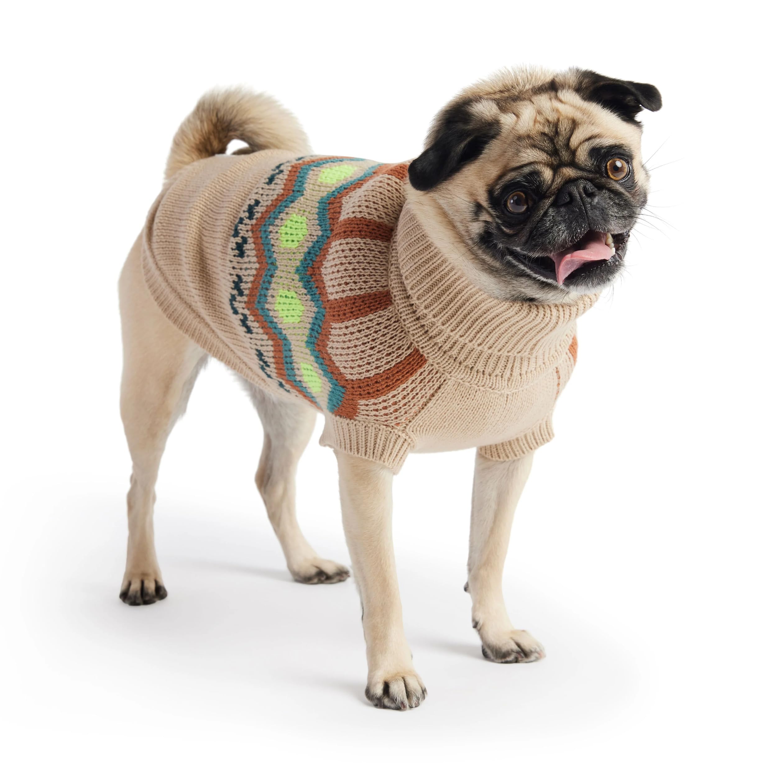 Gf Pet Heritage Sweater Dog Pullover – Classic Ribbed Knit Sweater For Dogs | Soft & Warm Acrylic | Timeless Design | Small, Medium, Large Pets – Sand, M