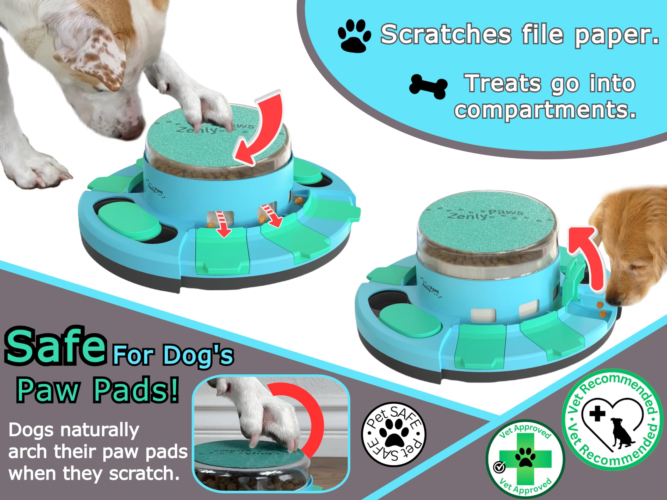 Zenly Paws Nail File Toy, Dog Scratch Pad for Nails, Dog Nail Scratch Board, Scratching Board for Dogs, Scratching Pads Files Sc