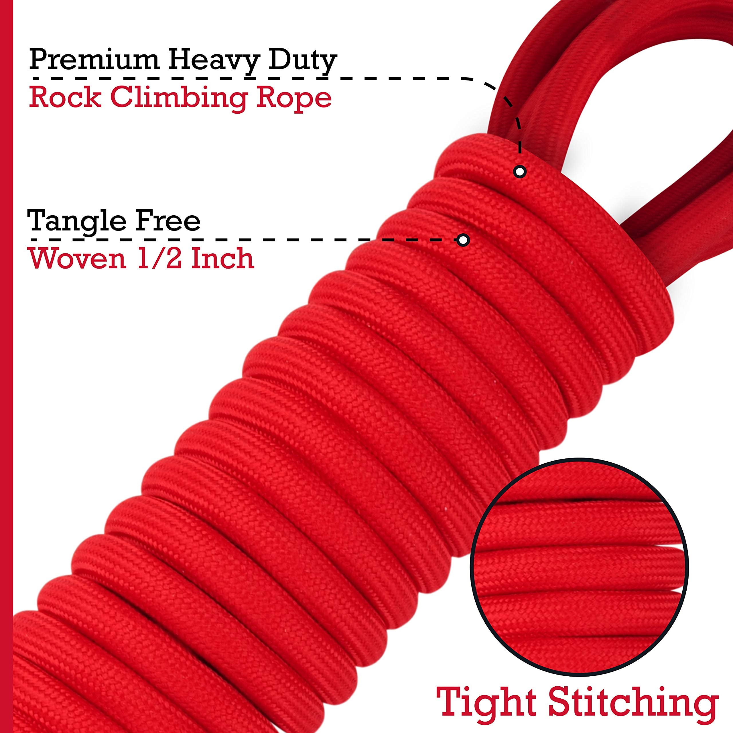 Tuff Pupper Heavy Duty 30 Foot Long Rope Leash For Dogs | Dog Recall Training Leash | High Visibility Strong Climbing Rope Leash