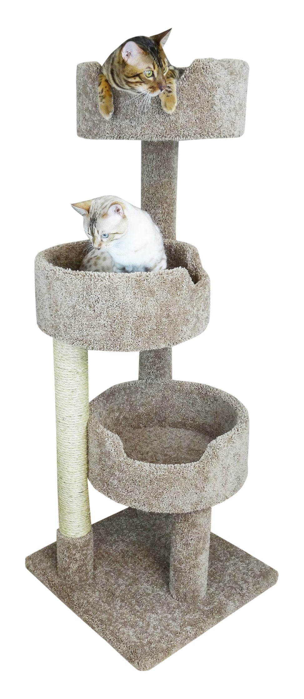 New Cat Condos 52' Deluxe Cat Tree, Brown, Large