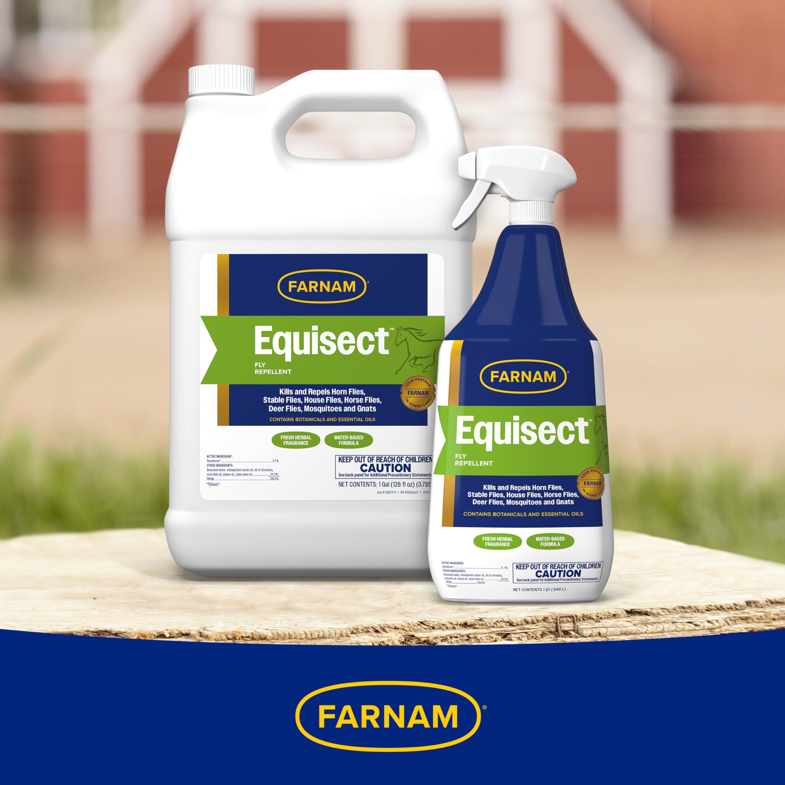 Farnam Equisect Water-Based Botanical Fly Repellent with Herbal Scent for Horses, Dogs and Cats, 32 Ounces