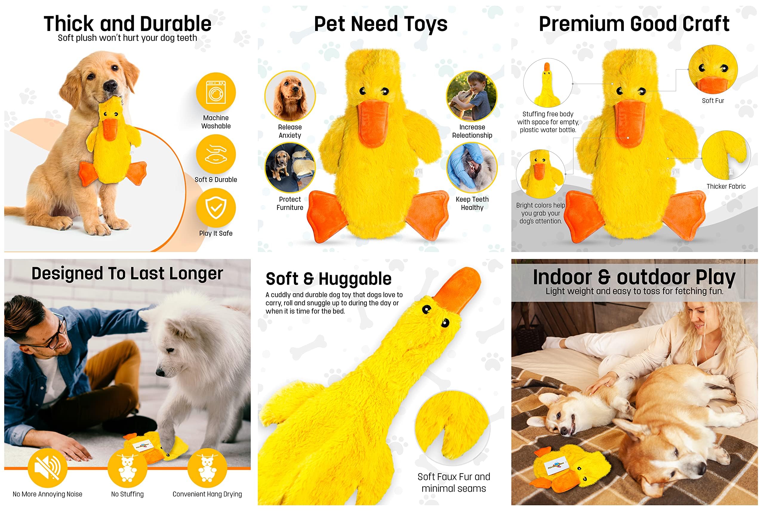 Fga Marketplace Racoon-Duck Flat No Stuffing No Squeak Plush Dog Toy, Funny Style Will Entertain Your Pet For Hours, Recommended