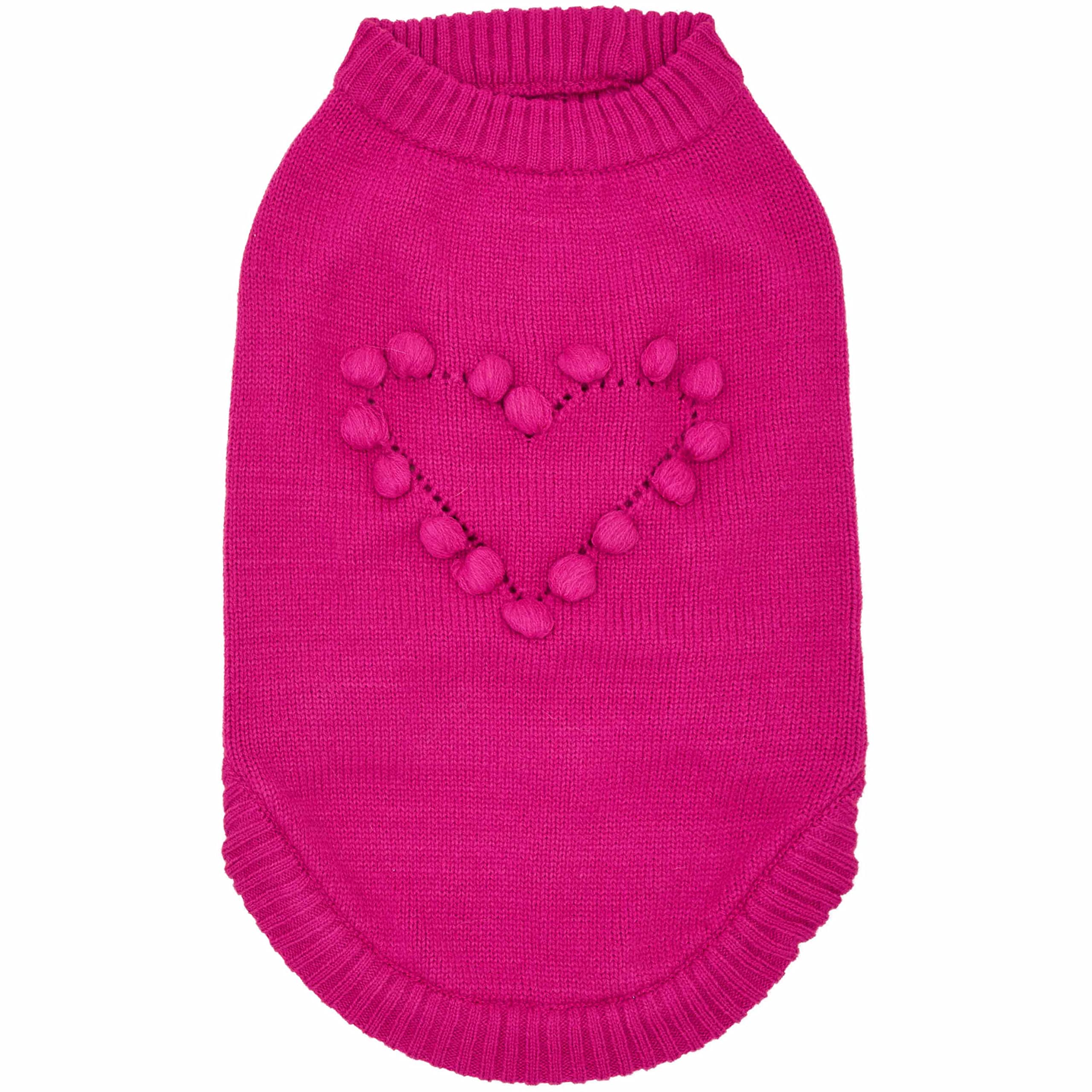 Blueberry Pet 2023 New Heart Dog Sweater Valentines Day Clothes for Small Girl Dogs, Hot Pink Pullover Crewneck Holiday Apparel,