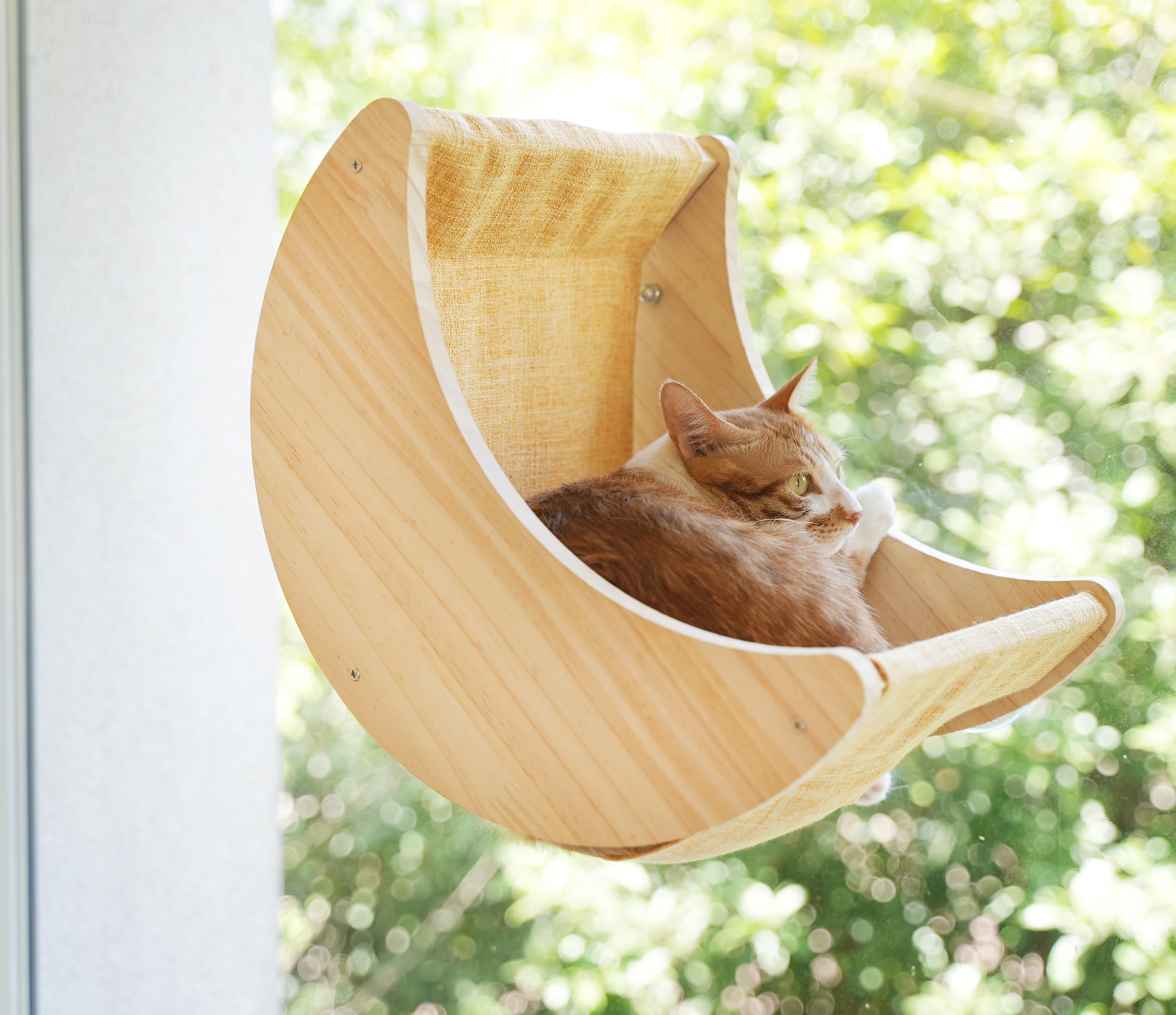 Hapykitys Window Cat Beds For Indoor Cats Perches Moon Shelves Mounted With Strong Suction Cups Cat Window Seat For Sleep And Wa