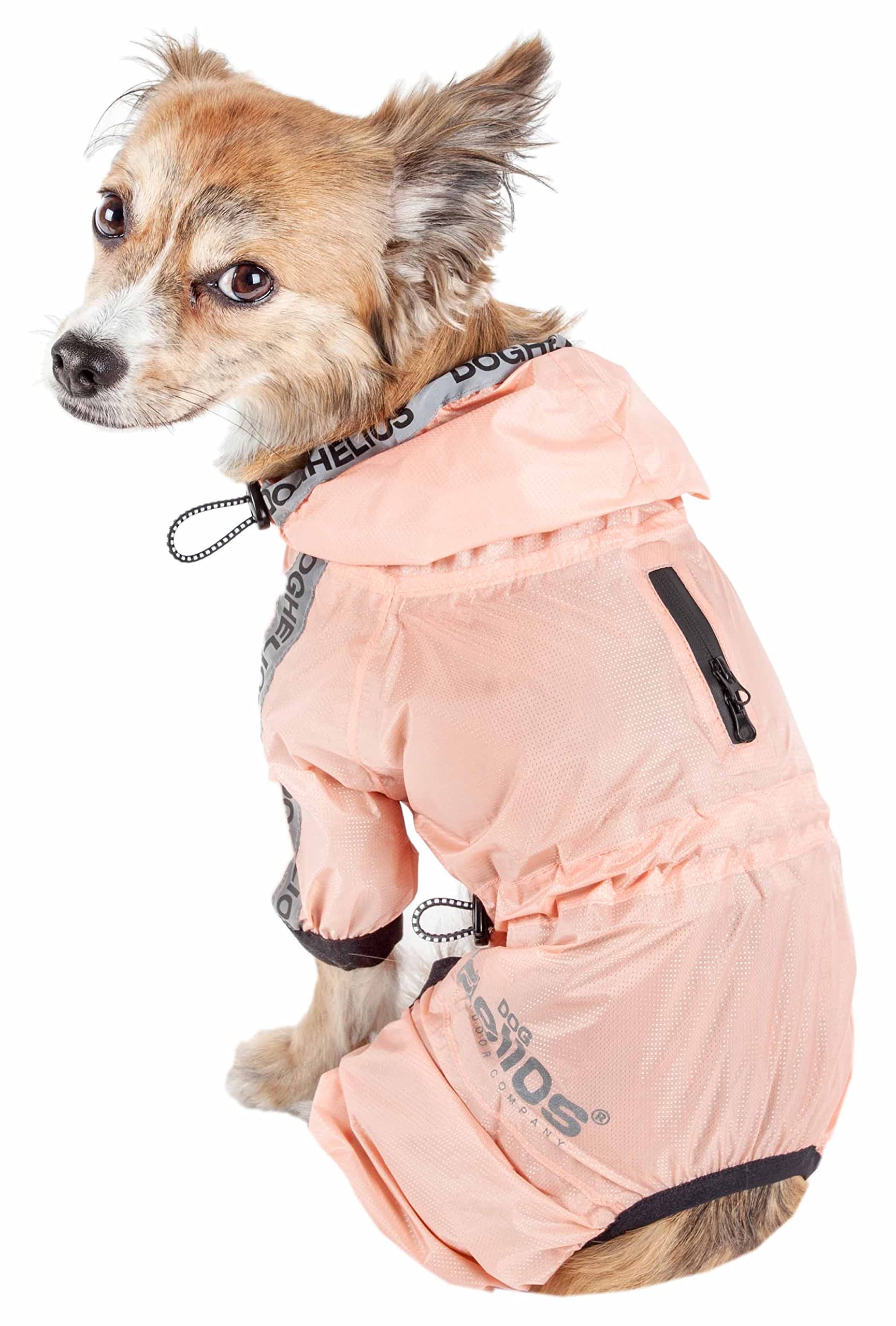 Dog Helios Torrential Shield Waterproof And Adjustable Full Body Dog Raincoat, Md, Pink