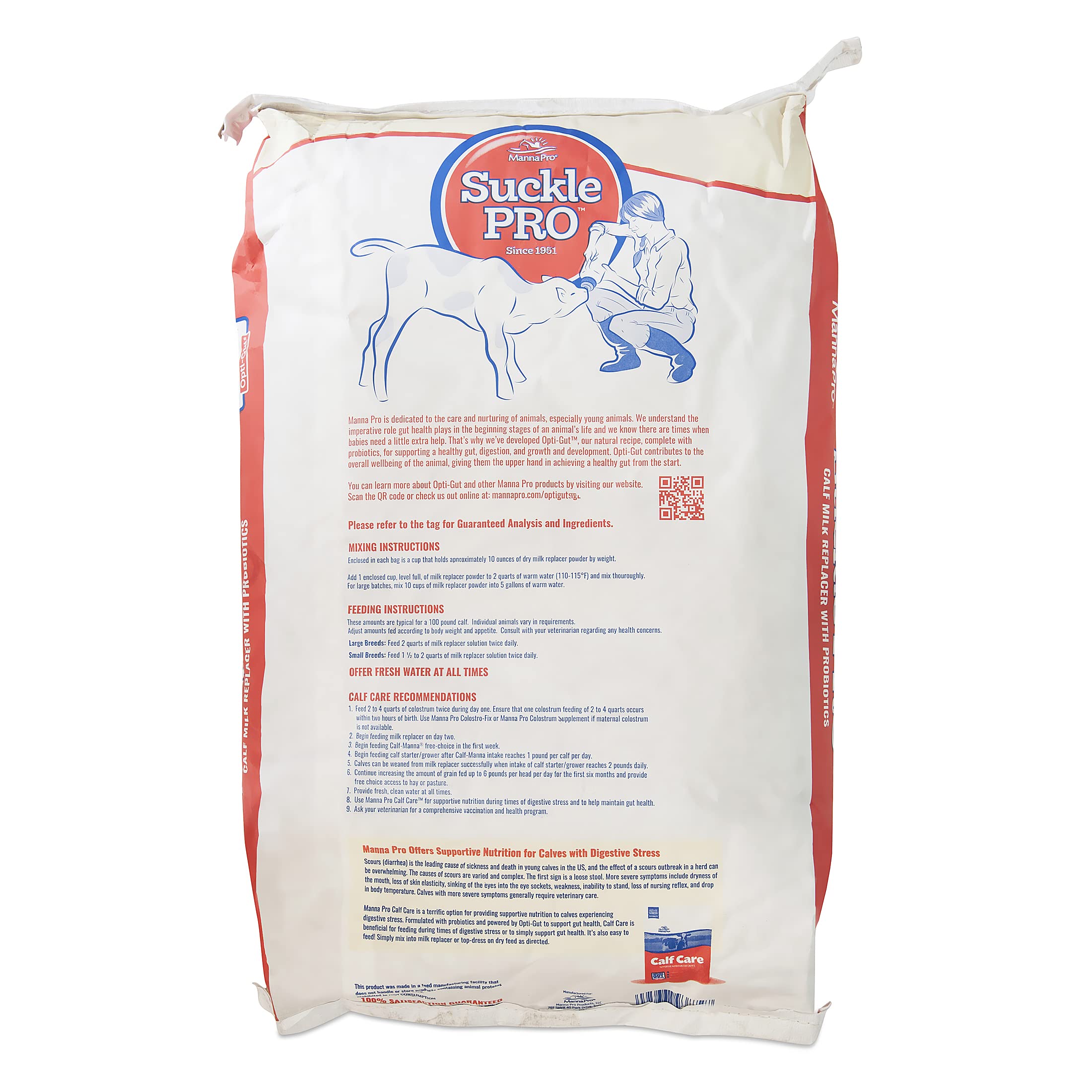 Manna Pro Suckle Pro Calf Milk Replacer - 22% Protein with Probiotics - 40 lb