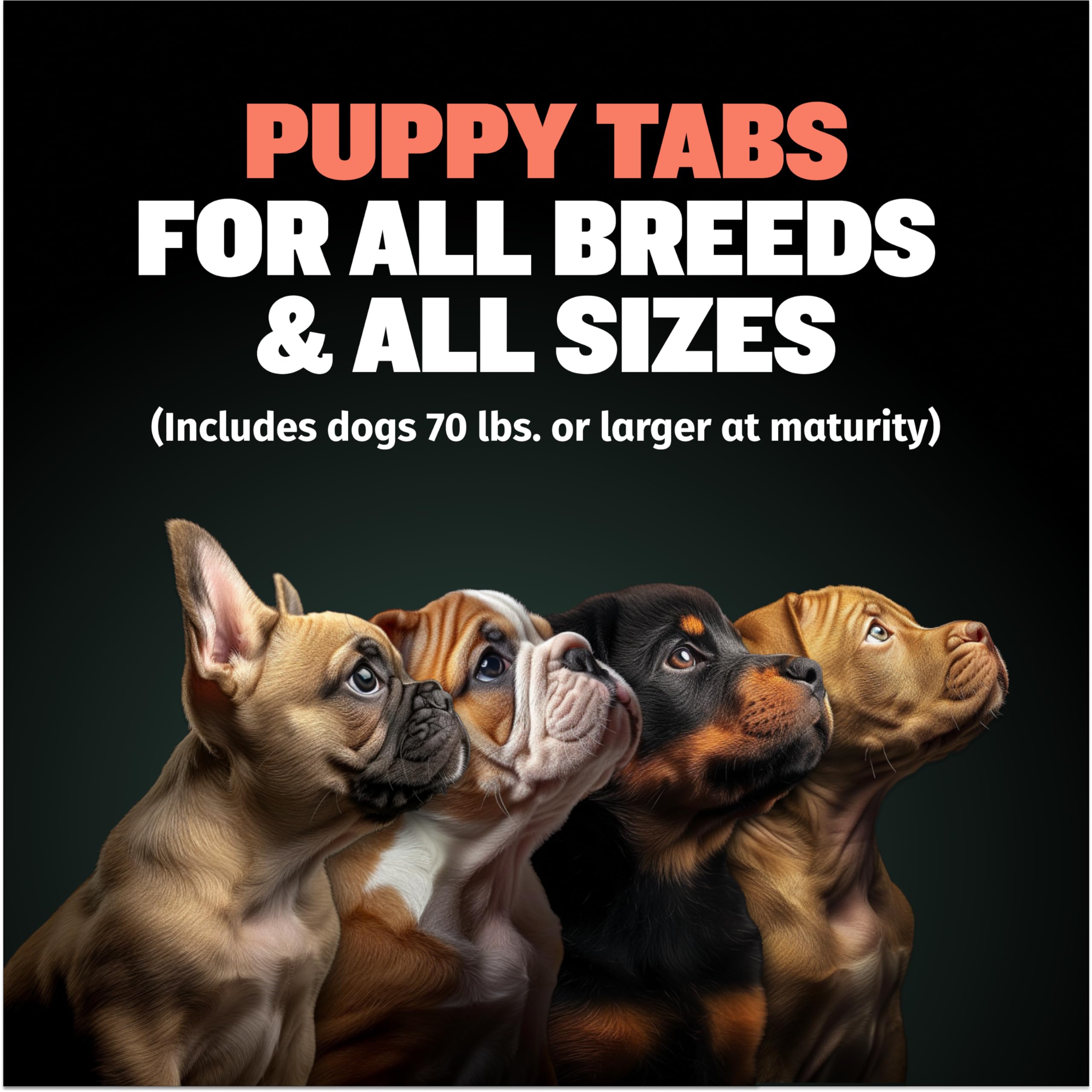 Bully Max 2-in-1 Puppy Vitamins - 30 Chewable Tablets for Development and Growth of Puppies - Dog Treats, Vitamin & Supplements