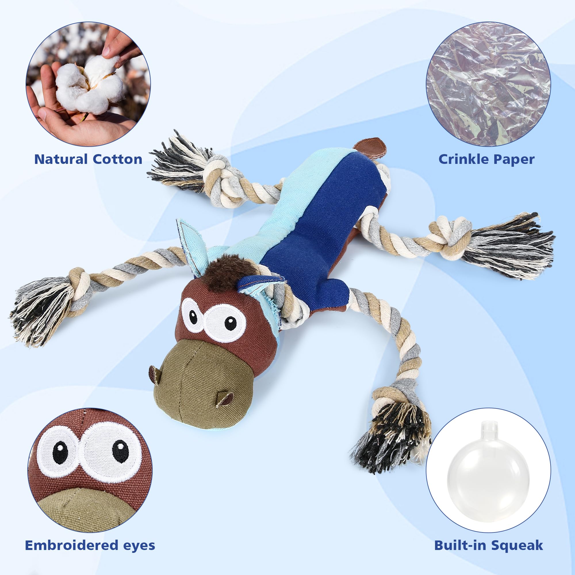 Iokheira Dog Toys For Aggressive Chewers,Tough Indestructible Dog Toys,Squeaky Dog Toys For Large Dogs,Durable Dog Chew Toys-Don