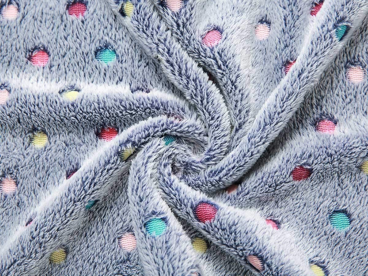 1 Pack 6 Blankets Dog Cat Soft Fluffy Fleece Pet Blanket Warm Cute Print Design Puppy Kitten Blanket Doggy Dot Medium(30X20)