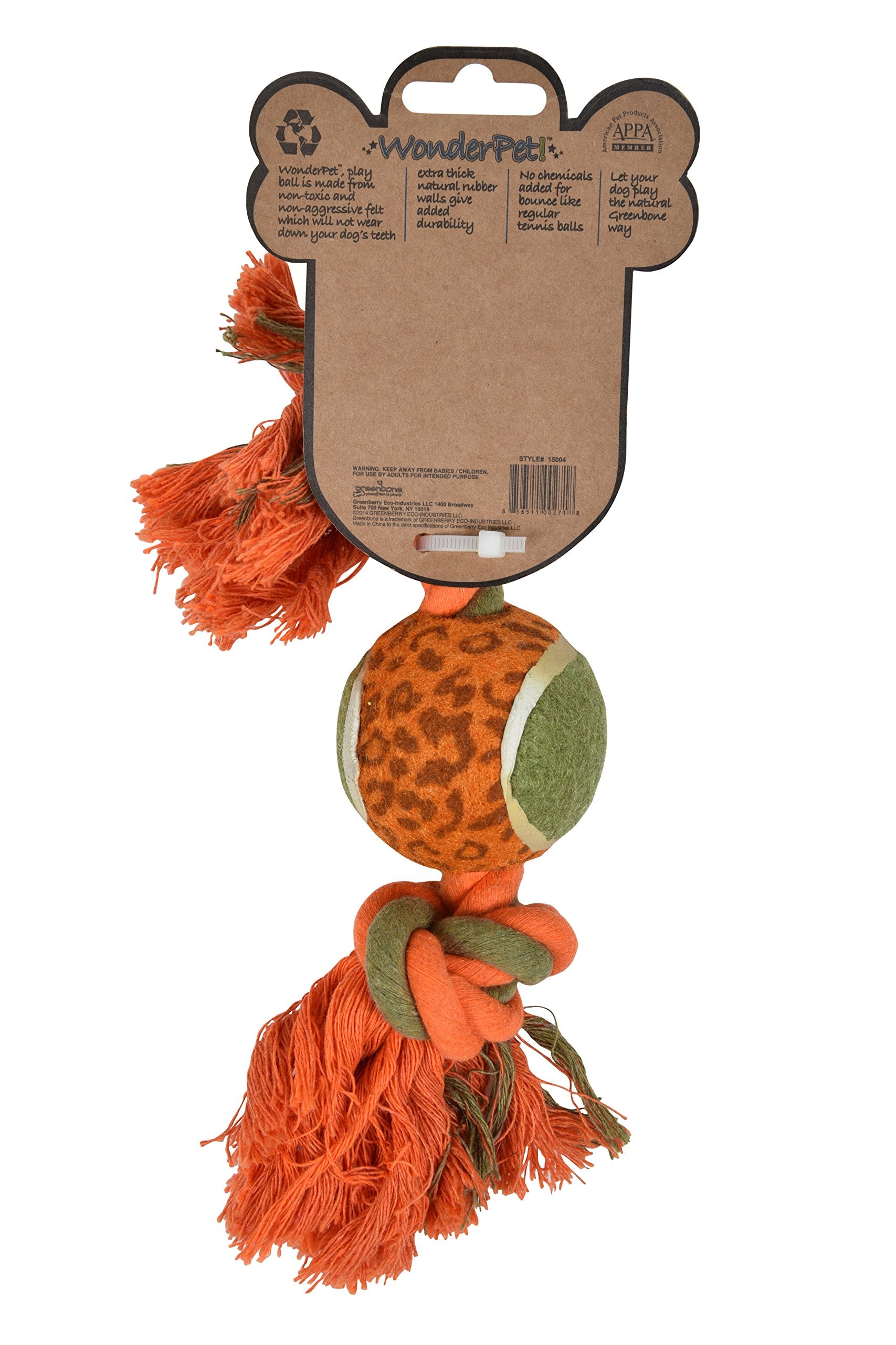 Greenbone Wonderpet Pull n Play Mini Double Knot Tennis Ball Toys for Small Dogs - Durable, Engaging Playtime