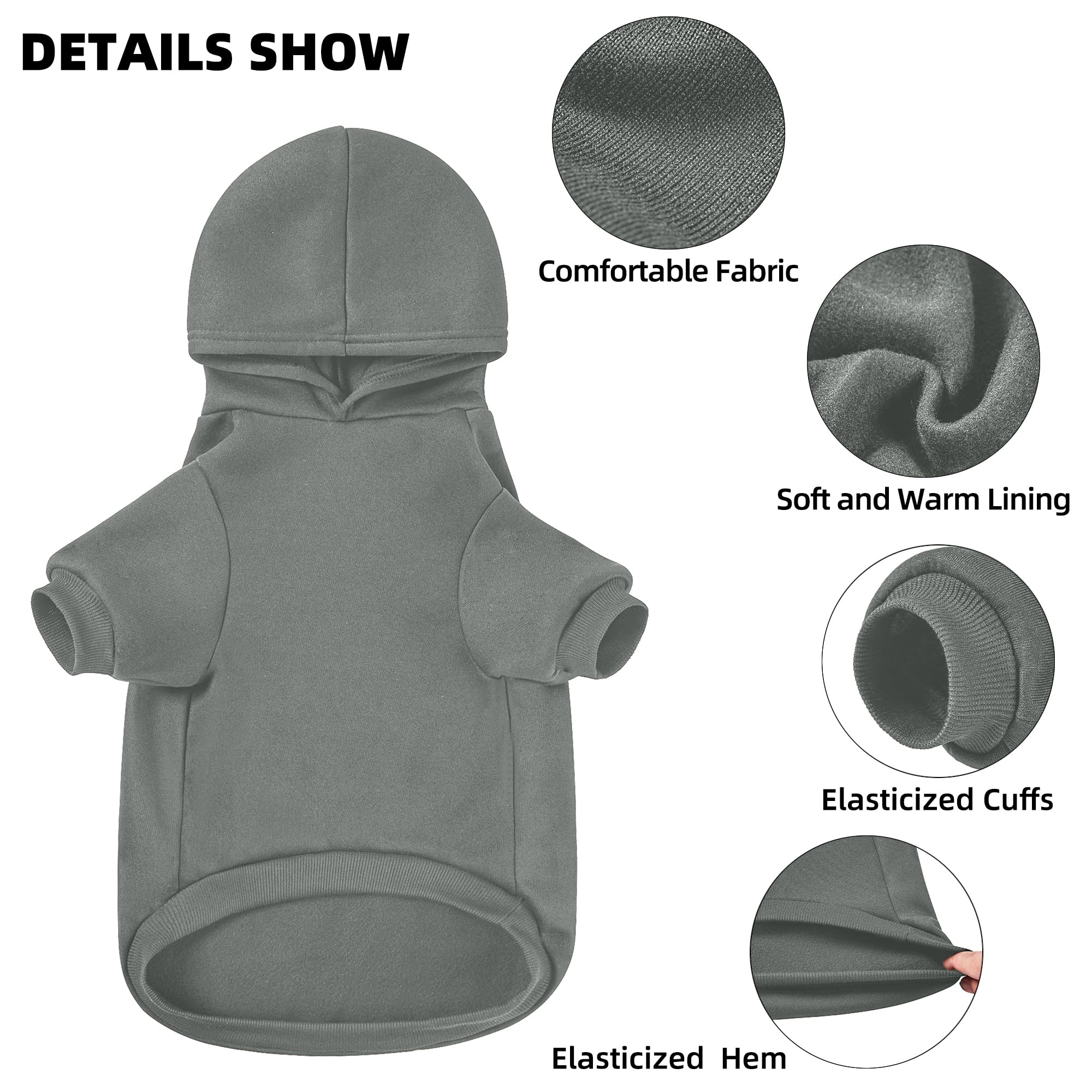 Greenjoy Dog Sweater Dog Hoodie Cold Weather Dog Coat Hooded Sweatshirt For Puppies,Cats, Small Medium Large Dogs (Grey(I Love M