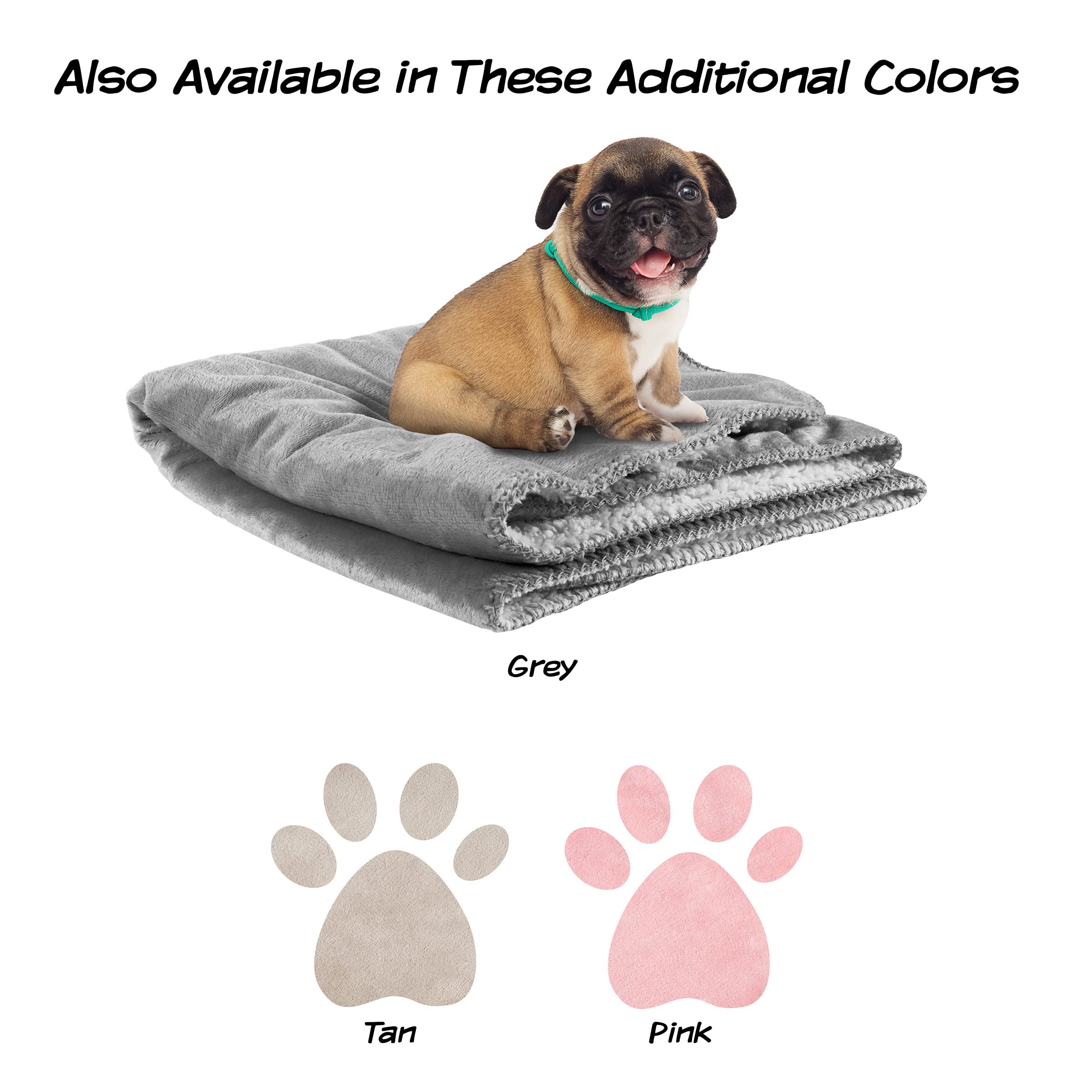 Petmaker Waterproof Pet Blanket - 30X40-Inch Reversible Sherpa Fleece Throw Protects Couches, Cars, And Beds From Spills, Stains
