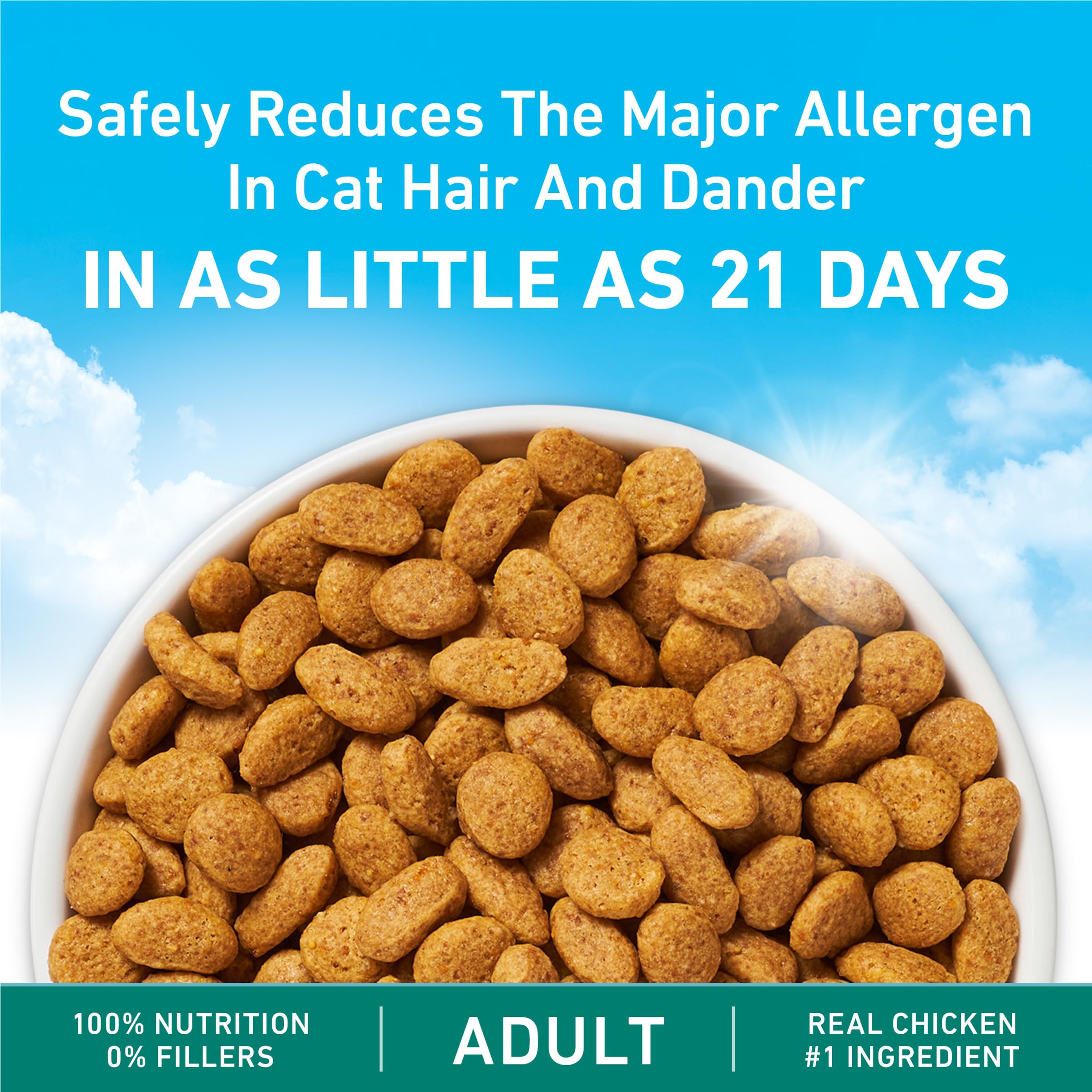 Purina ONE LiveClear Cat Food - Allergen-Reducing Dry Formula with Real Chicken, 3 lb Bag
