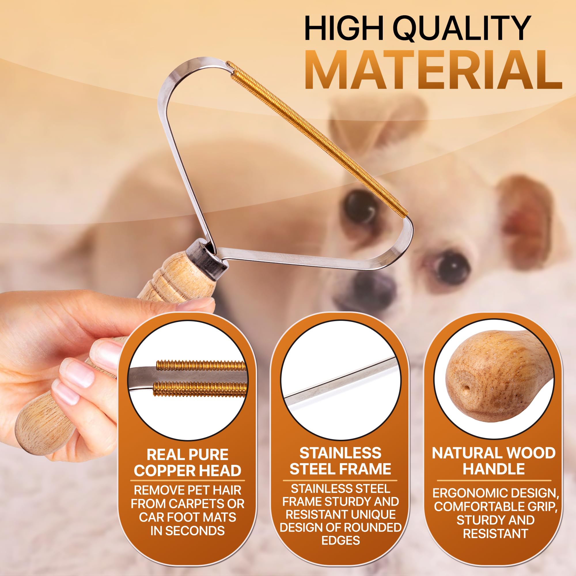 2-Pack Pet Hair Removal Tool - Carpet Rake and Squeegee for Pet Hair Remover Tool - Lint Remover and Hair Scraper for Couch - Ea