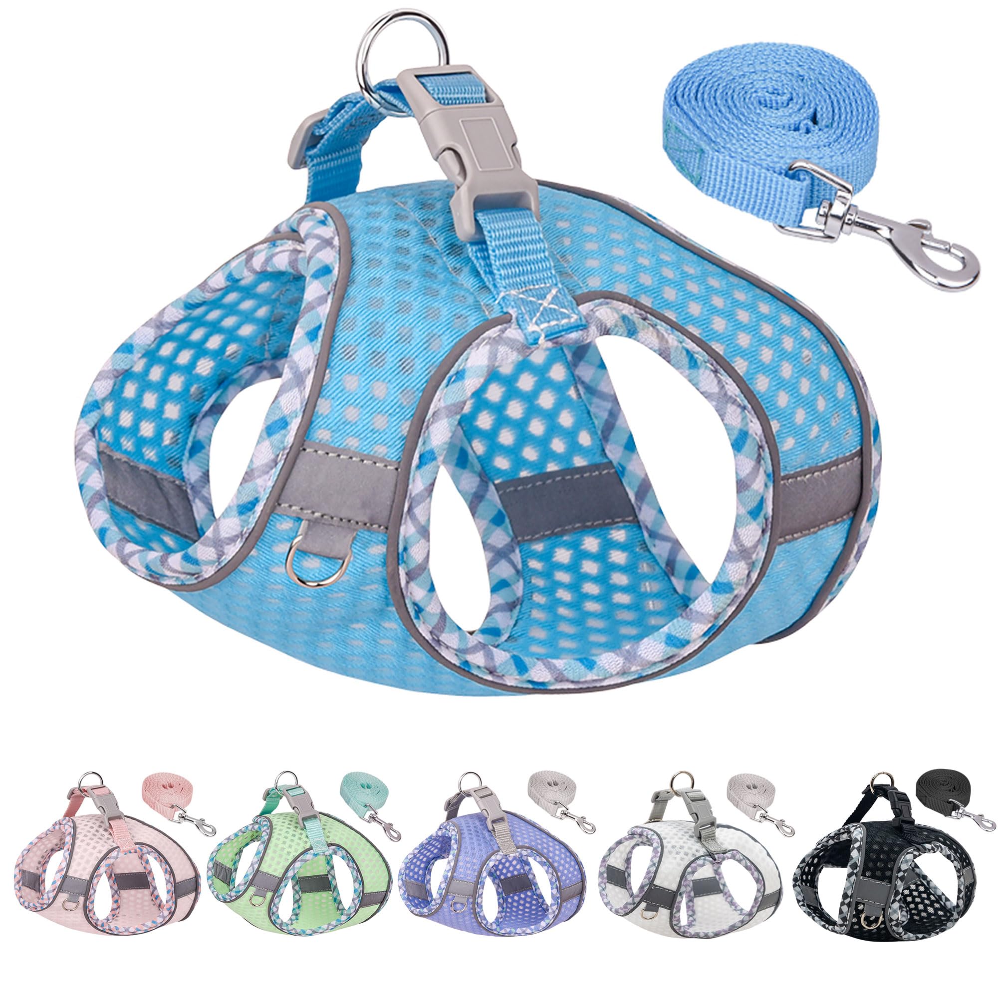 Joypaws Soft Dog Harness And Leash Set For Walking, Summer Step In Vest Harness, Reflective Bands, Ultra Thin Breathable Pet Sup