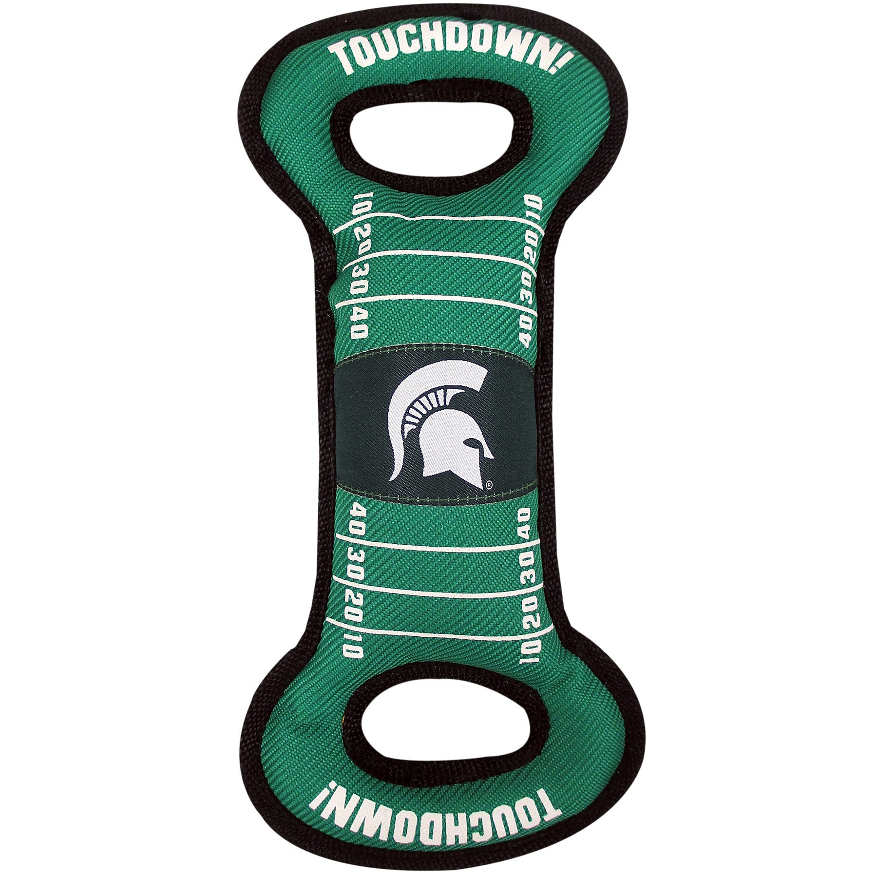 Pets First Ncaa Football Field Dog Toy With Squeaker. - Michigan State Spartans - For Tug, Toss, And Fetch. - Tough& Durable Pet