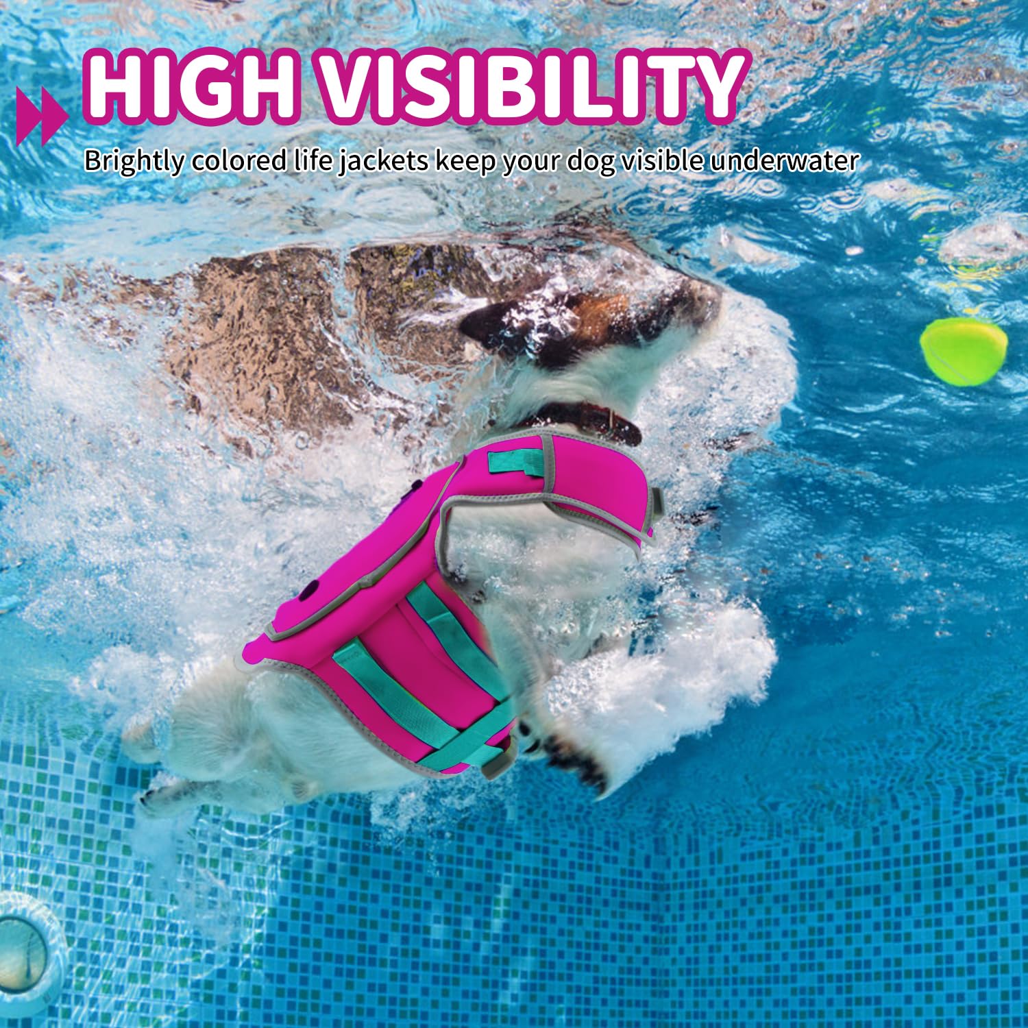 Sheripet Life Jacket For Dogs High Buoyancy, Dog Life Vests For Swimming Adjustable Reflective Pet Floating Vest, Good Visibilit