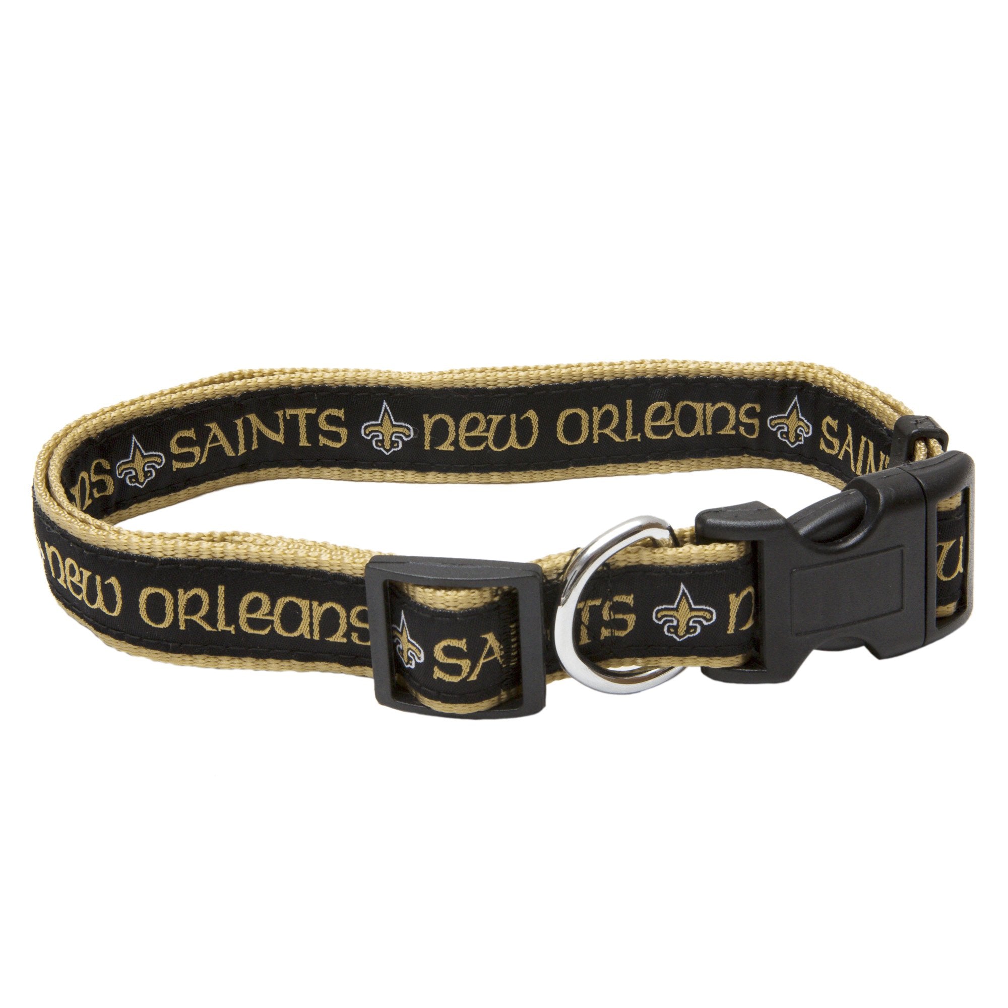 Pets First NFL New Orleans Saints Licensed PET COLLAR, Medium - Heavy-Duty, Strong, and Durable Dog Collar. Available in 31 Foot