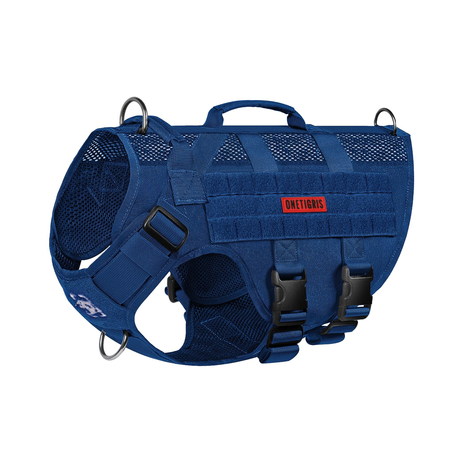Onetigris No Pull Tactical Dog Harness For Small Medium Dog, Mesh Design Service Dog Vest Breathable Military Dog Molle Vests Wi
