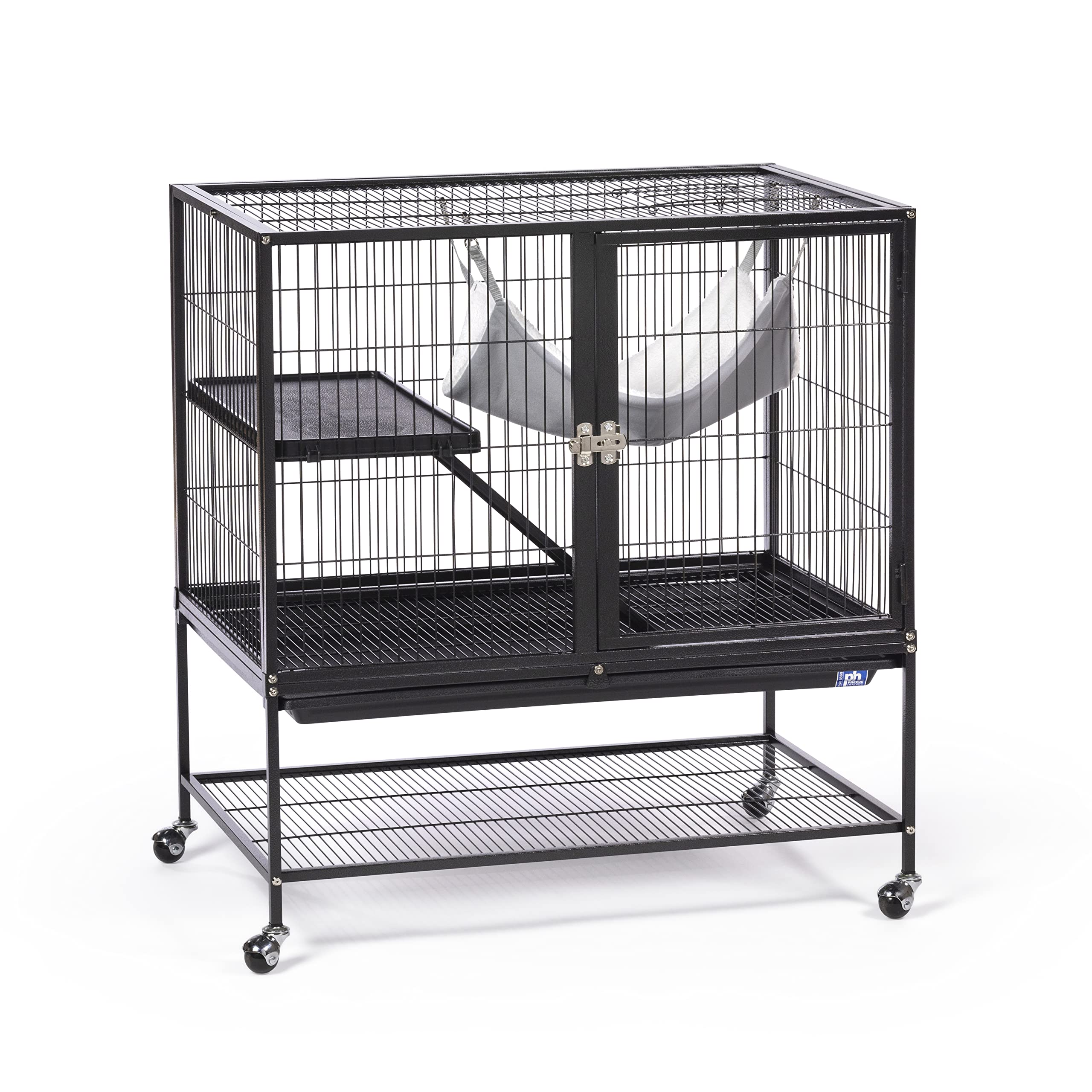 Prevue Pet Products Ferret Stack One Story Ferret Home with Portable Stand, Escape Proof Lock, Hammock, Ramps, Expandable Add-On
