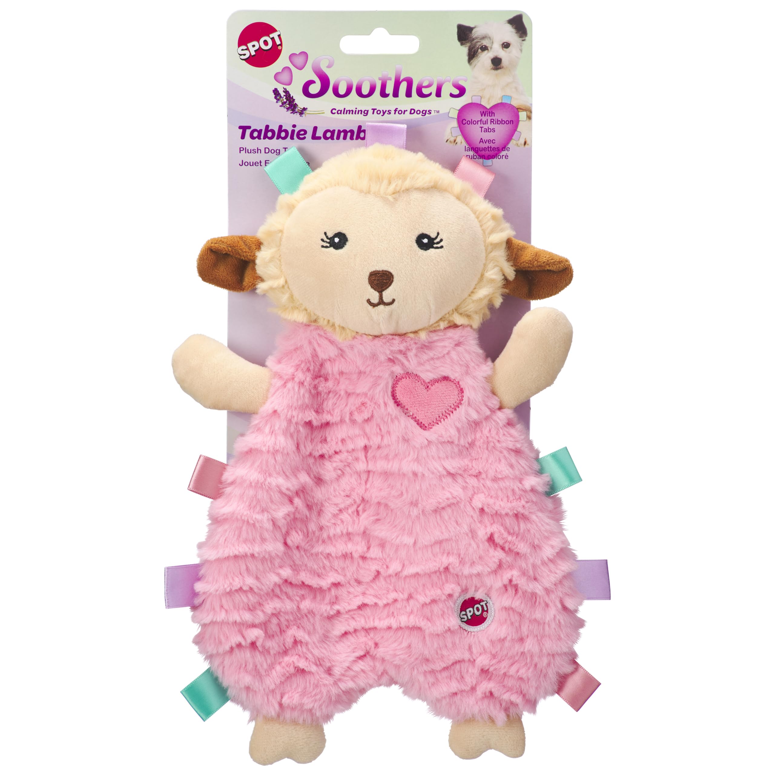 SPOT Soothers- Tabbie Lambie Dog Toy-Separation Anxiety Toys for Dogs, Stuffing Free, Scented with Calming Lavender Fragrance Be