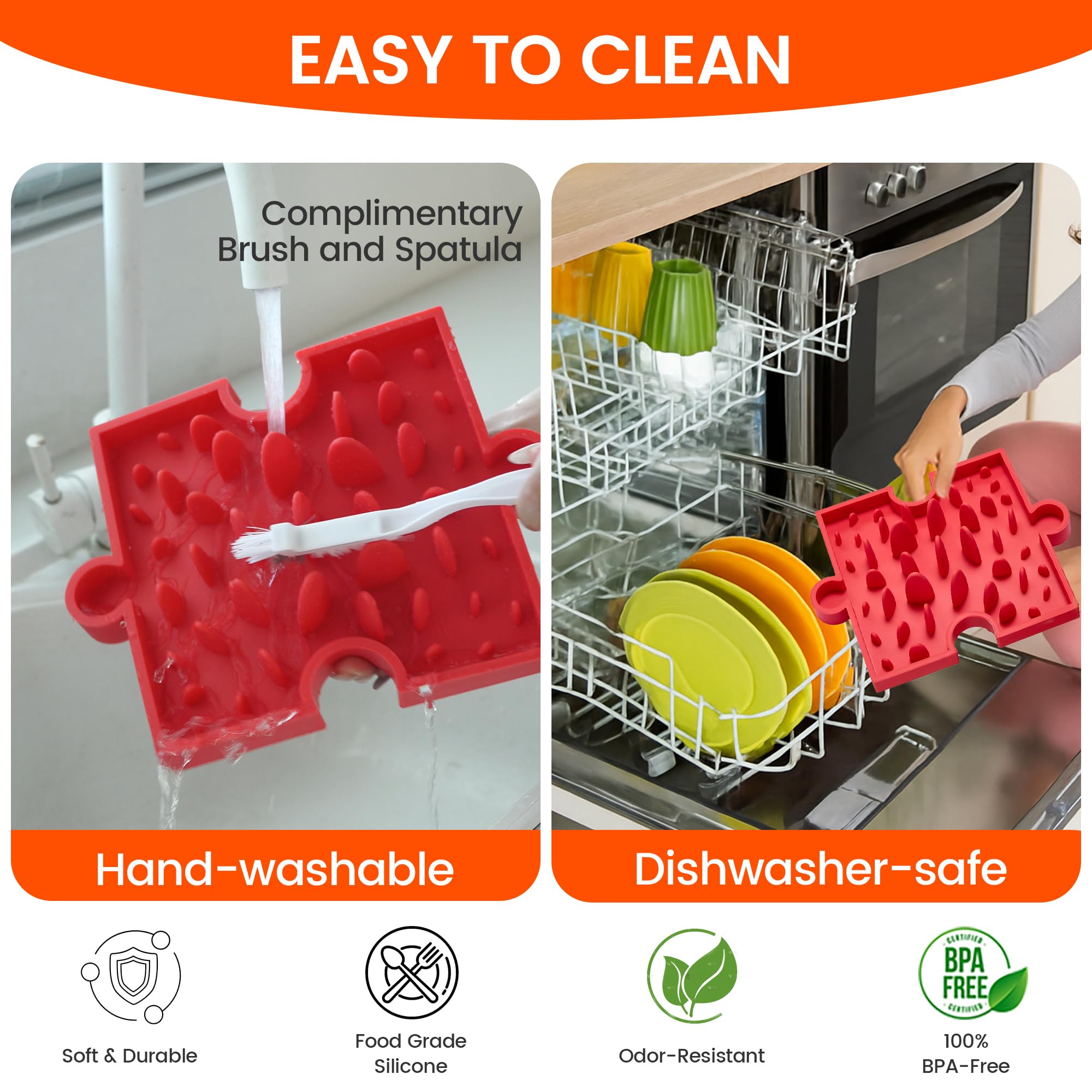 HowGo Puzzle Slow Feeder Lick Mat for Dogs, 38+ Suction Cups | Non-Slip Heavy Duty Maze Enrichment Bowl BPA-Free Silicone | Redu