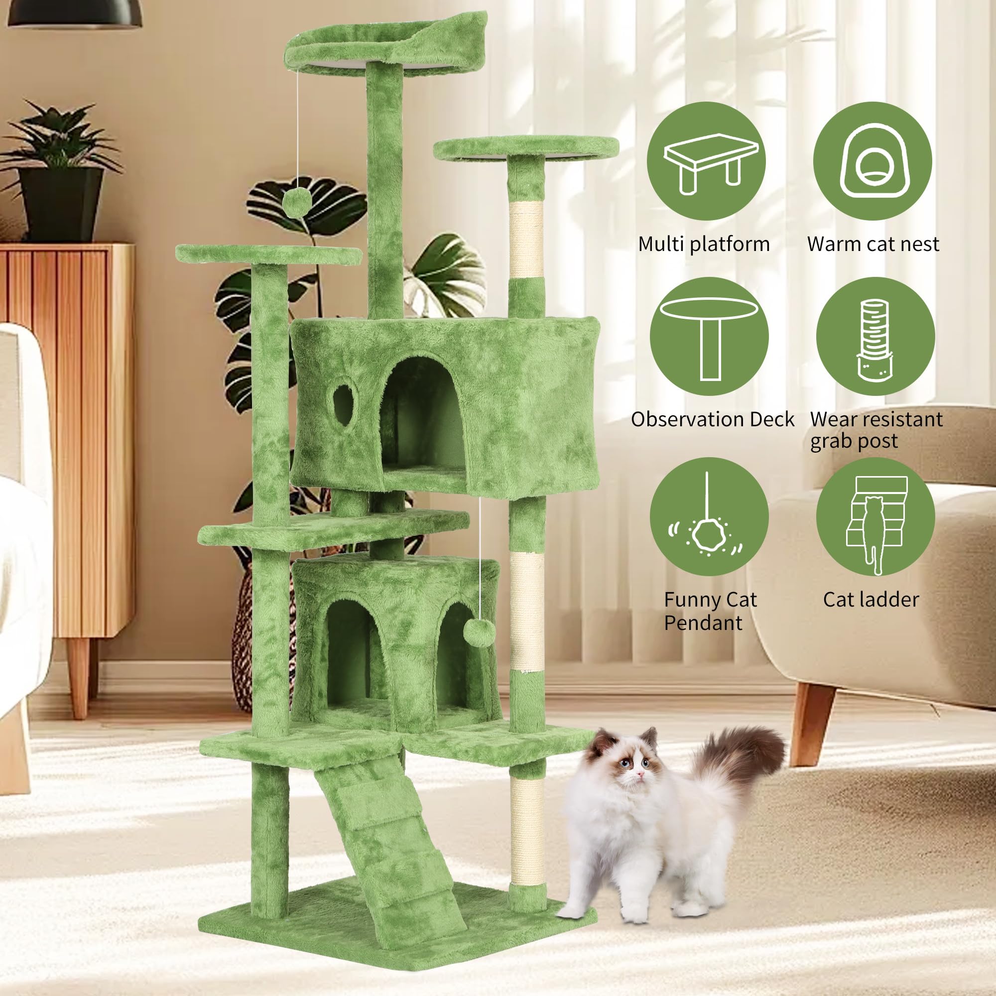 BestPet 70in Cat Tree Tower for Indoor Cats,Multi-Level Cat Furniture Activity Center with Cat Scratching Posts Stand House Cat