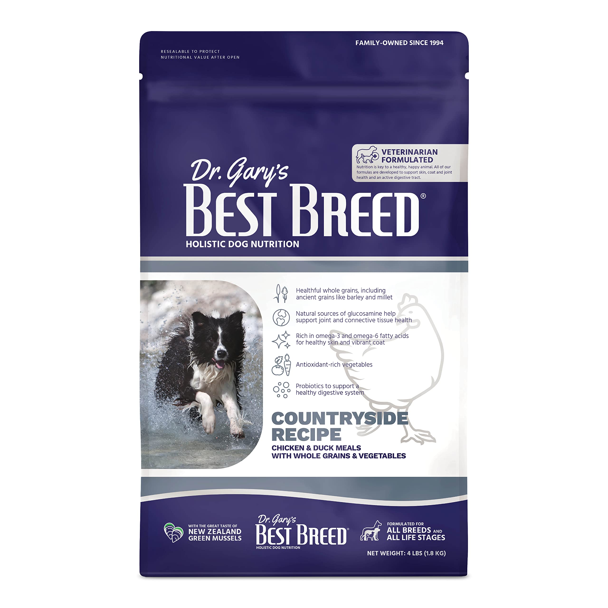Best Breed Dr. Garys Countryside Recipe Slow-Cooked in USA, Natural Dry Dog Food for All Breeds and Sizes, 26lbs.