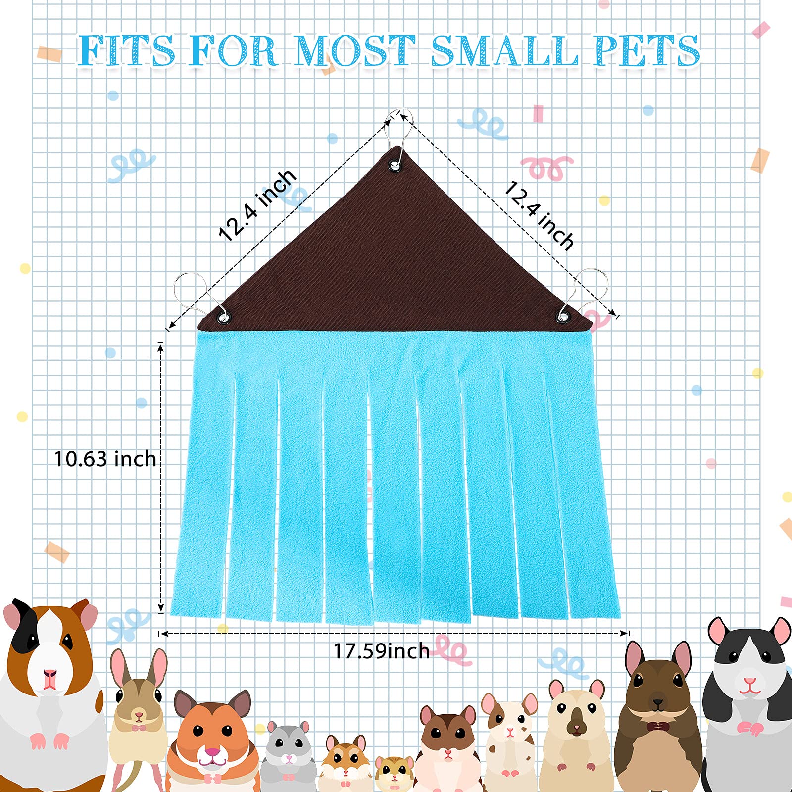 2 Pieces Guinea Pig Hideout Small Animal Corner Fleece Hideaway Cute Ferret Hammock And Sleeping Bed For Ferrets Chinchillas Small Pets (Brown With Blue, Black With Orange-Brown, Leopard)