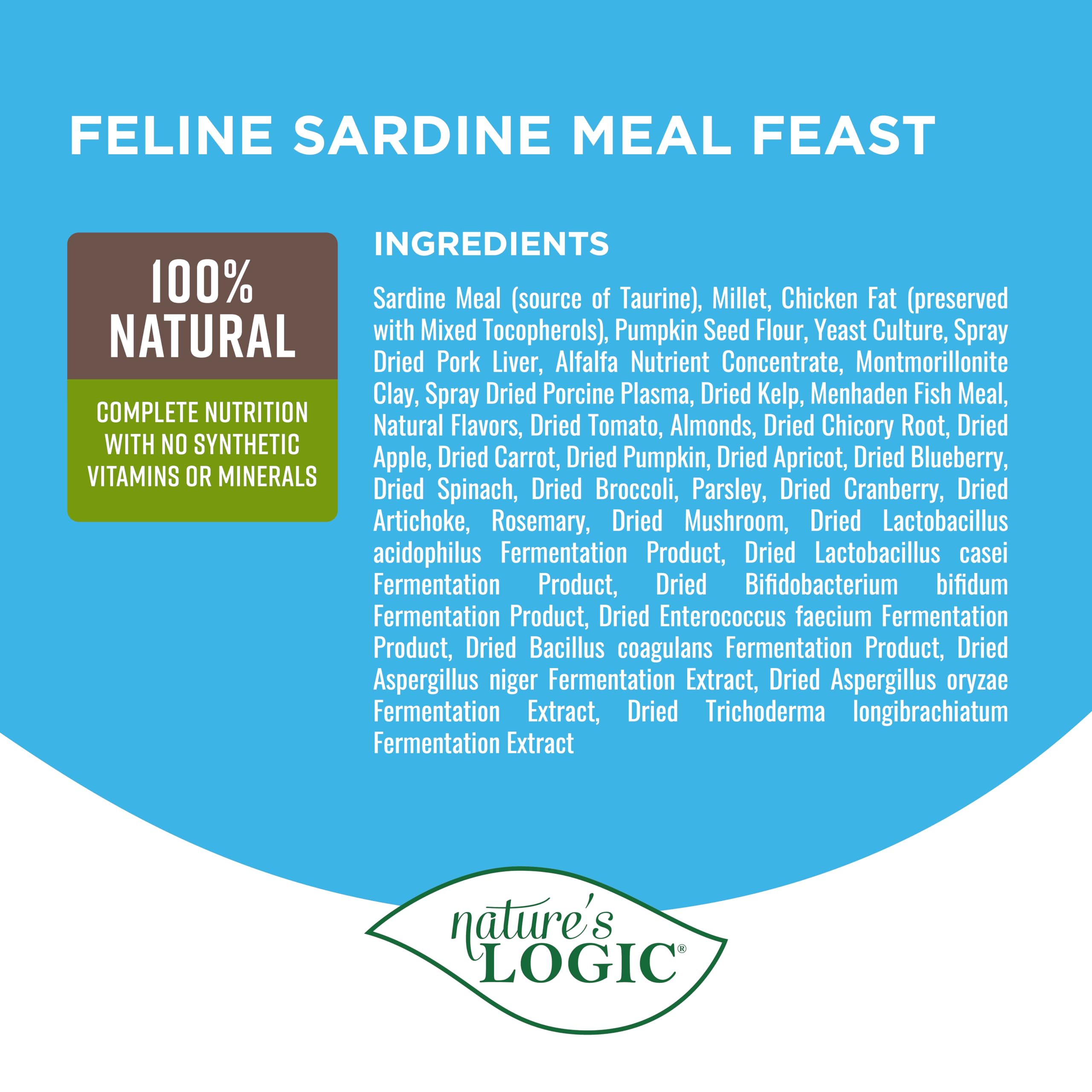 Natures Logic Sardine Dry Cat Food (1 Pack), 7.7 lb
