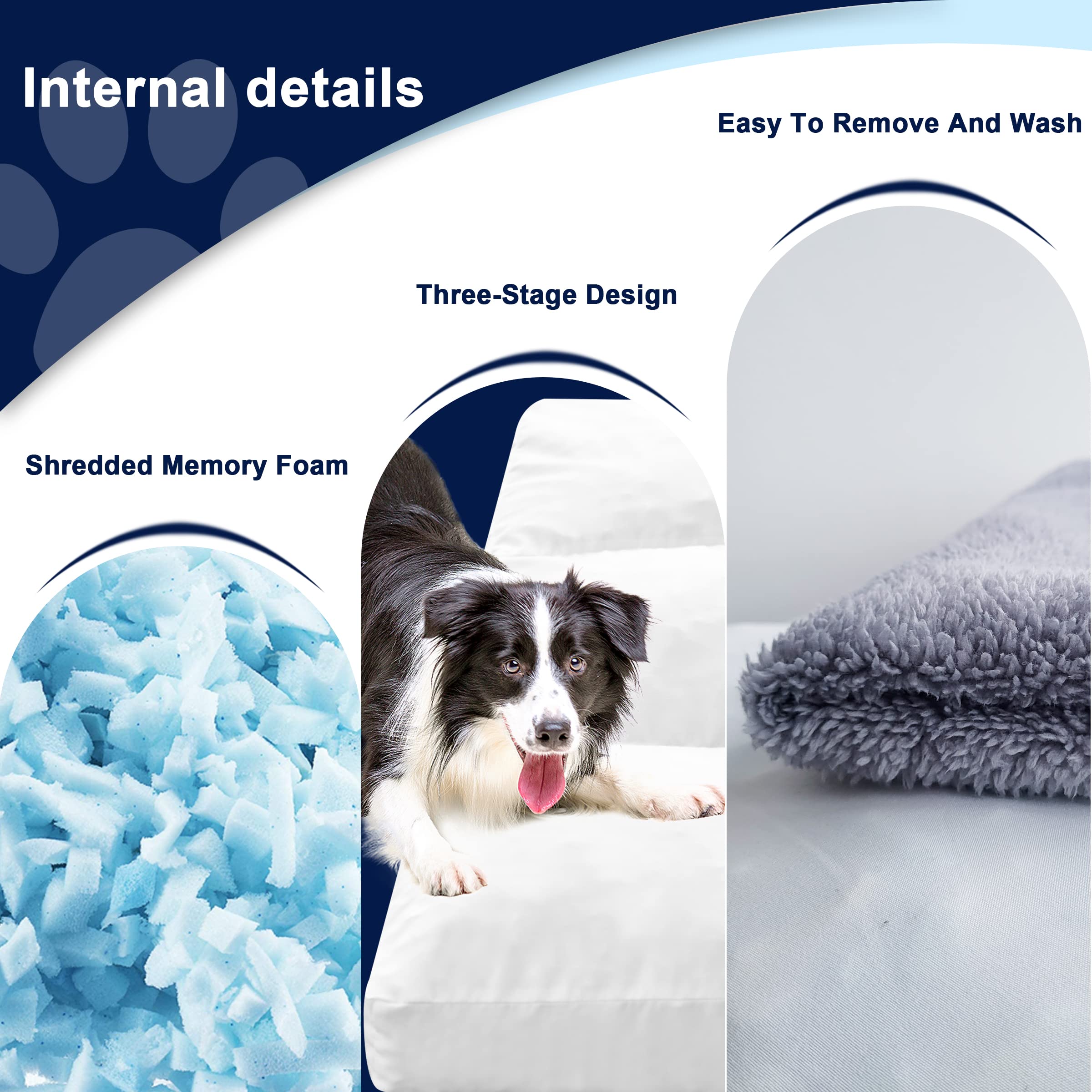 Subrtex Xl Dog Bed, Pet Bed With Removable Washable Cover, Waterproof Fleece Fabric Dog Crate Bed Anti Slip Bottom (44 Inch,Grey