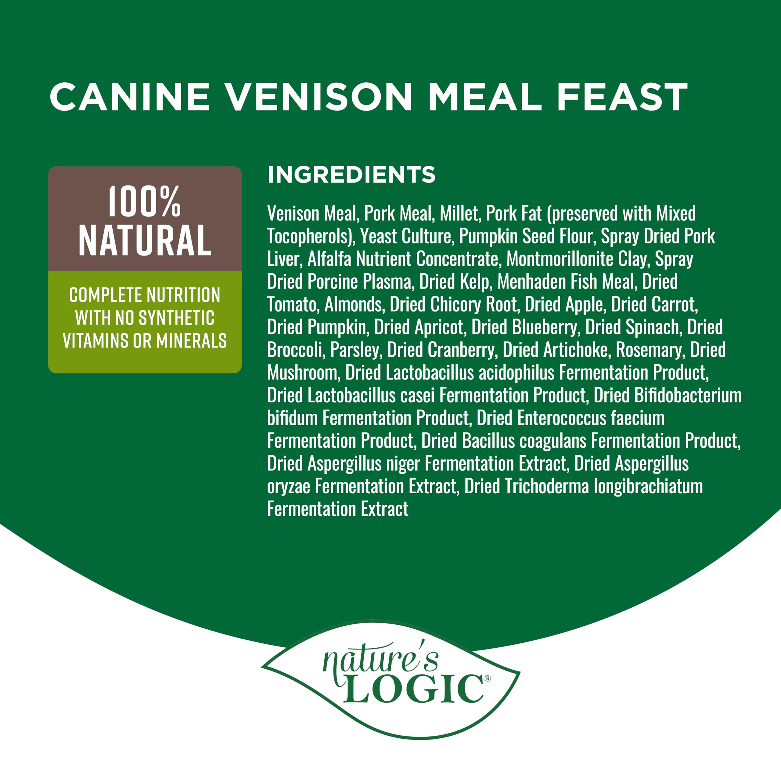 NatureS Logic Venison Dry Dog Food, 4.4-Pound Bag