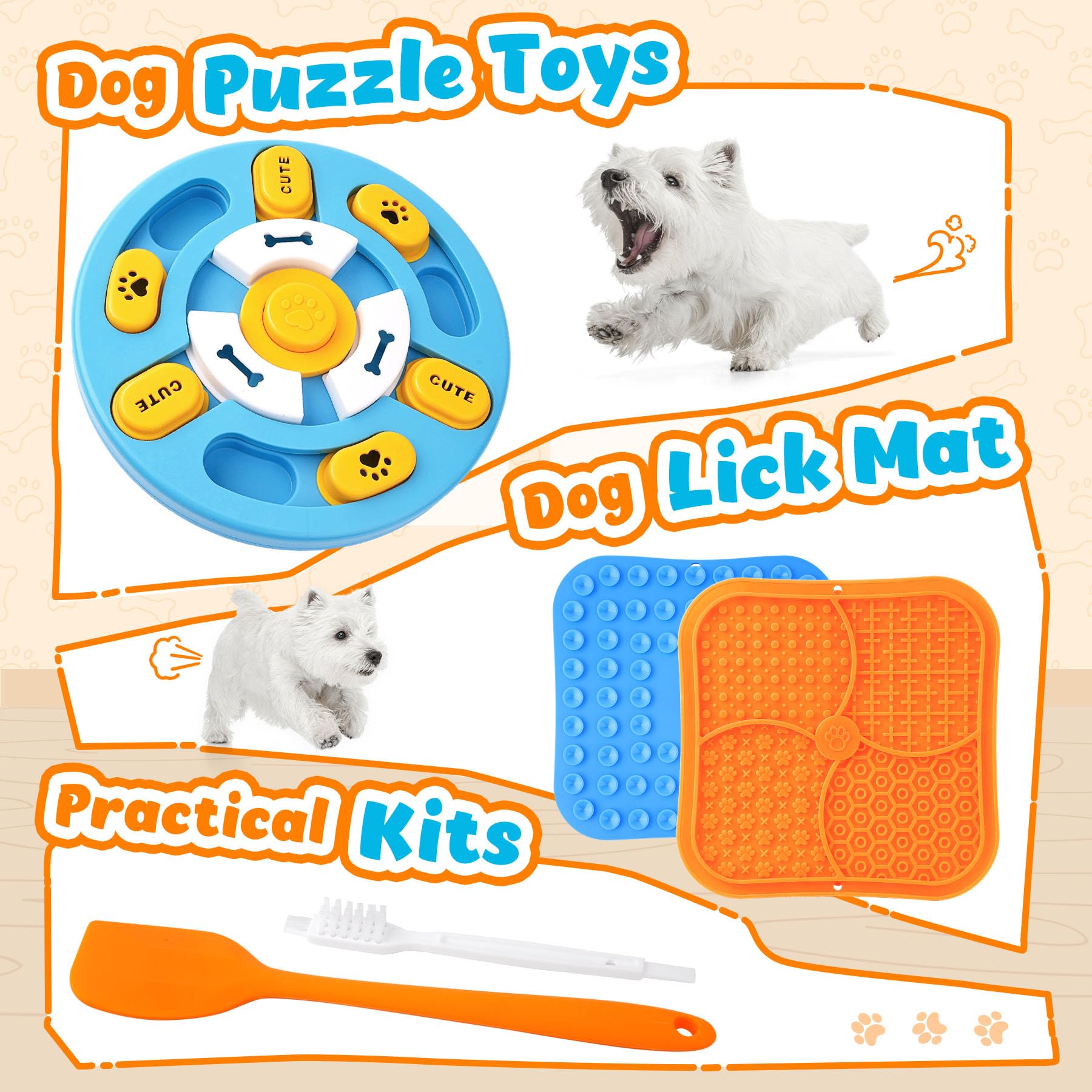 Eefitoys Advanced Dog Puzzle Toys for IQ Training & Mental Stimulation,Dog Lick Mat with Suction Cups for Anxiety Relief and Kee