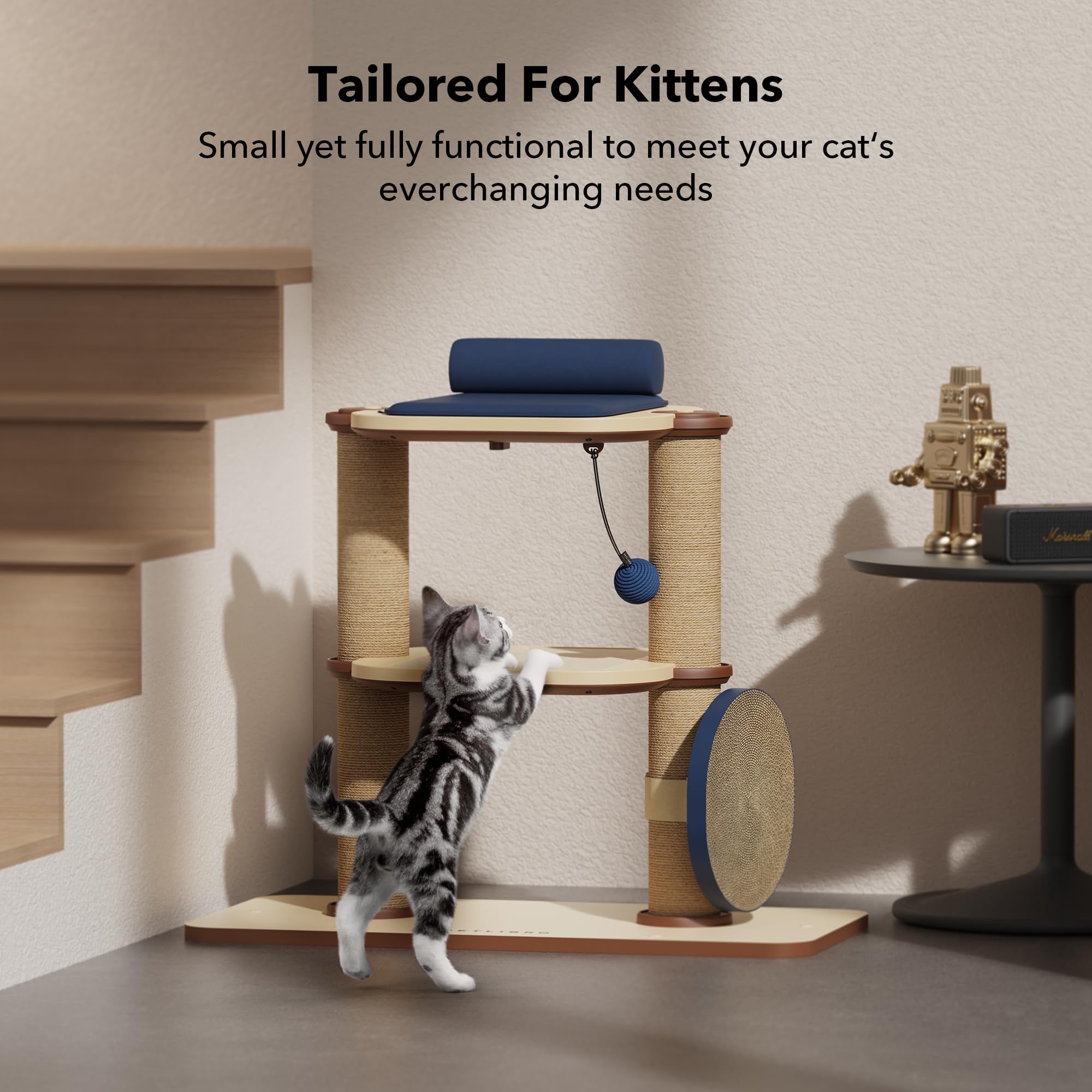 Petlibro Infinity Cat Tree Tower For Indoor Cats, Modular Design With Cat Bed, Toy, Felt Pads, Sisal Scratching Posts, 2-Second