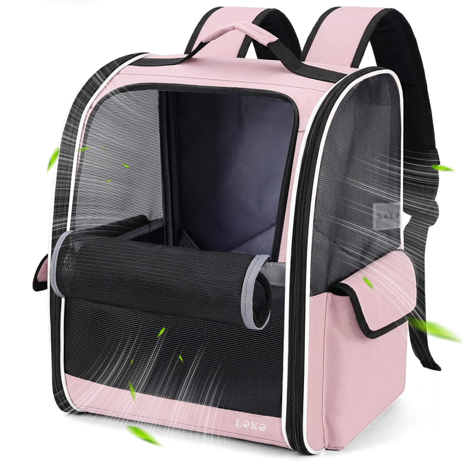 Lekereise Cat Backpack Carriers, Dog Carrier Backpacks with Breathable Mesh for Small Medium Cats Dogs Puppy Up to 18 Lbs, Pet F
