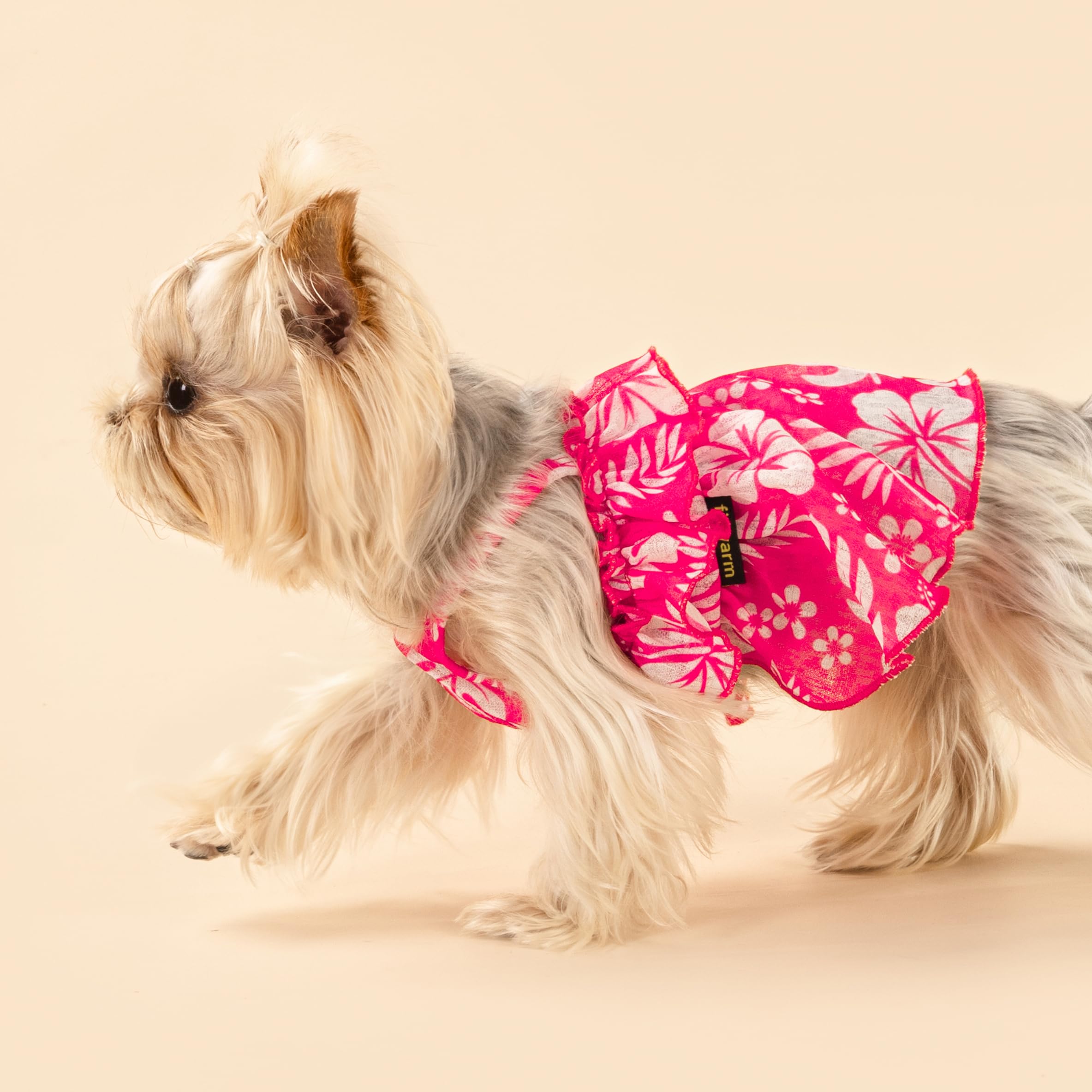 Fitwarm Tropical Dog Dress, Ruffled Doggy Hawaiian Dress, Dog Summer Clothes For Small Dogs Girl, Pet Outfit, Red, White, Xs