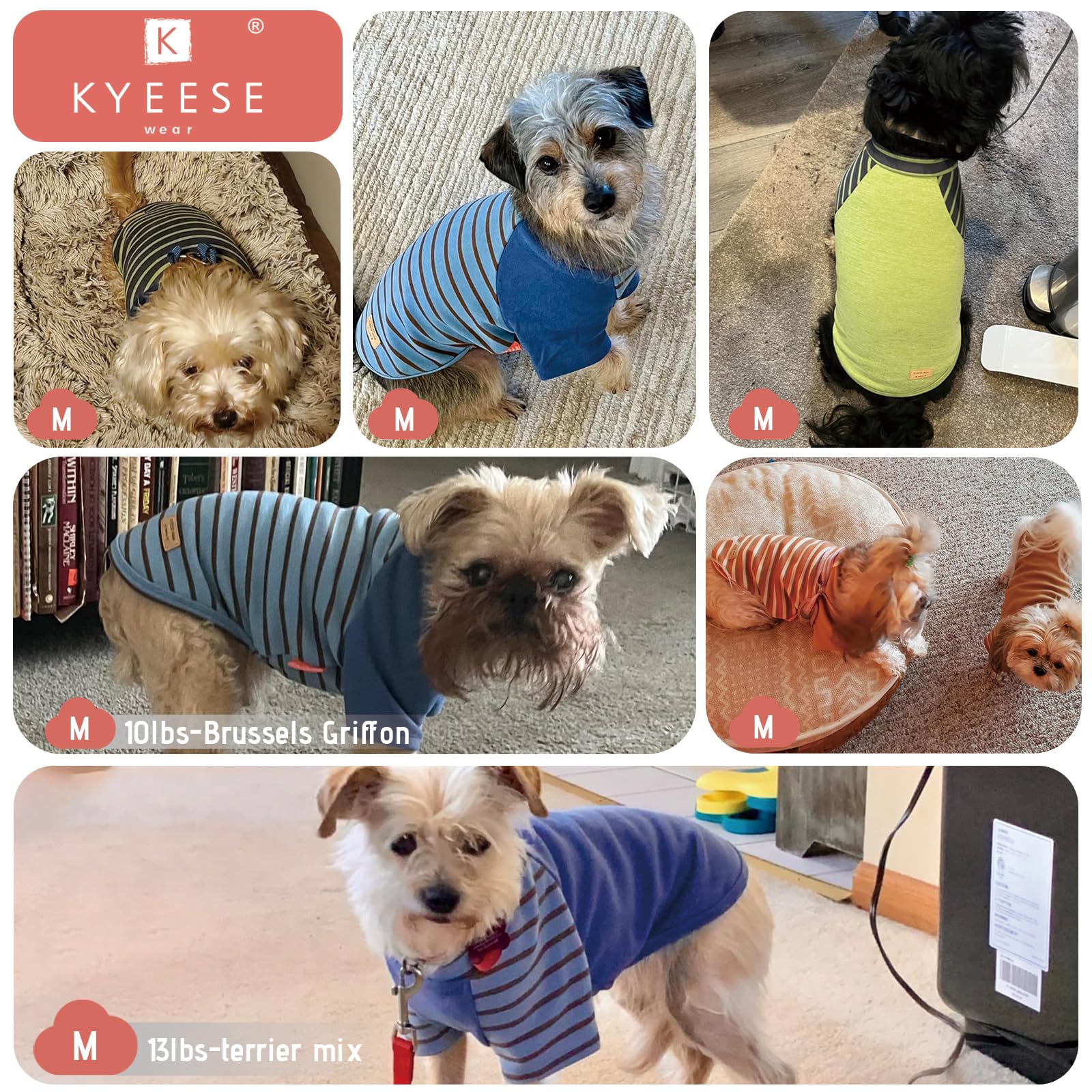 Kyeese 2Pack Stretchy Lightweight Dog Sweater Sweatshirt Fleece Pullover For Small Dogs Male Comfort Soft Coats Dachshund Clothe
