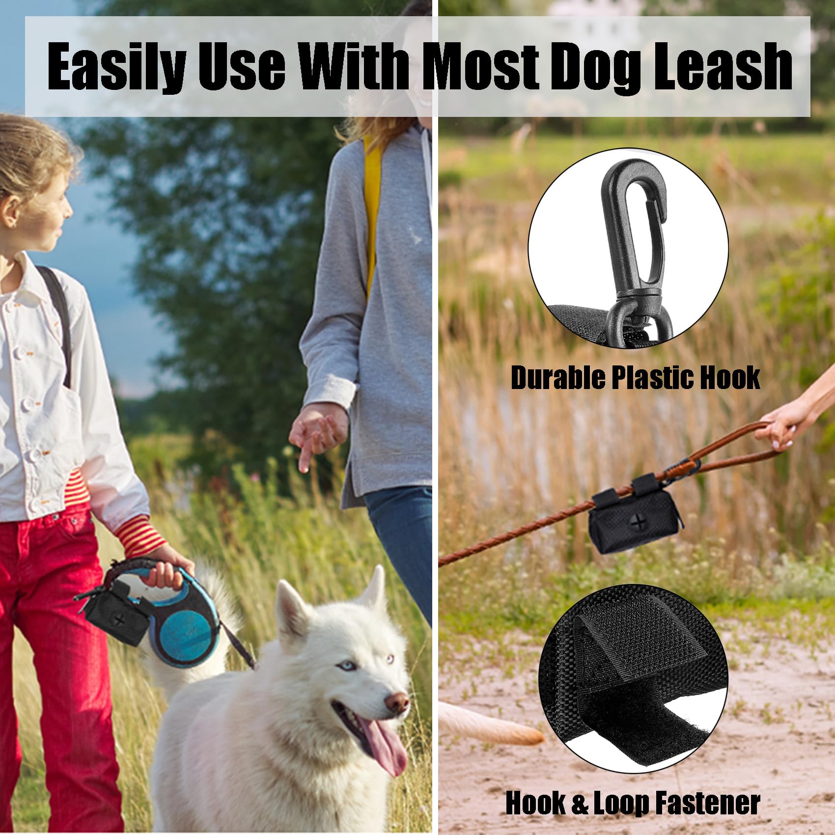 Dog Waste Bag Dispenser Pet Poop Bags Holder For Doggie Waste Bags Dispensers Soft Fabric Zipper Small Doggy Puppy Pouch For Lea