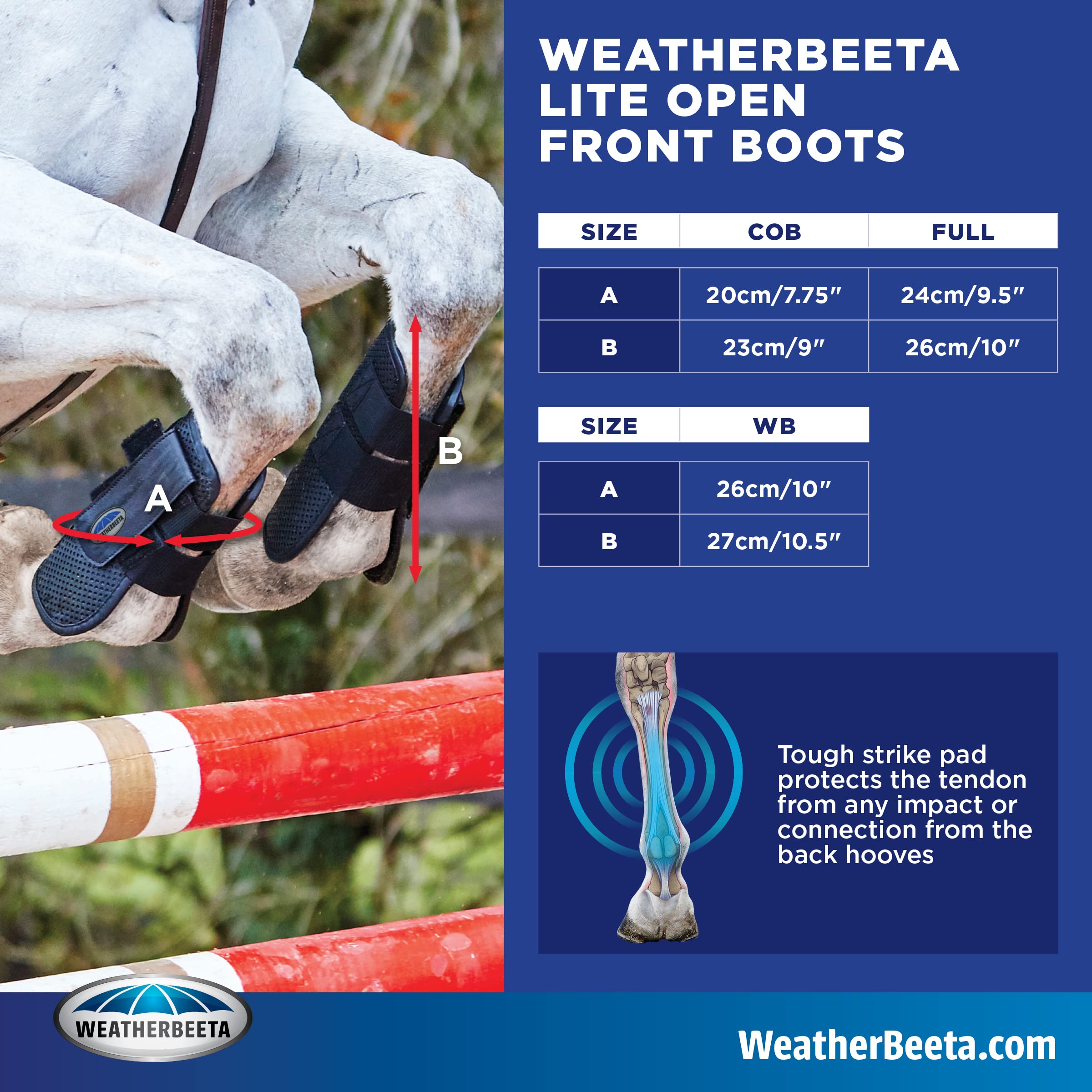 Weatherbeeta Lite Open Front Boots, White, Full