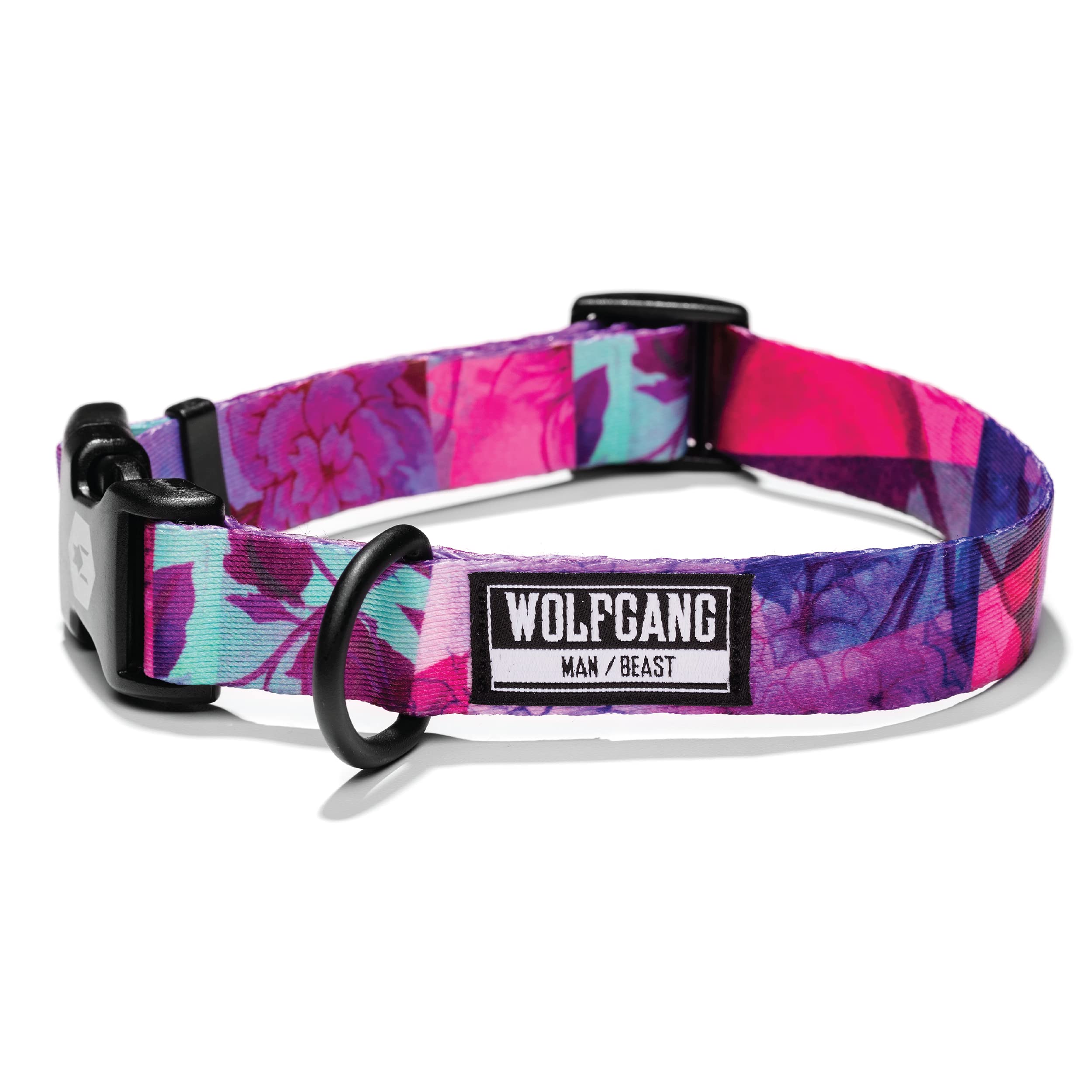 Wolfgang Heavy Duty, Adjustable Dog Collar with Quick Release Nylon Buckle for Walking & Training, Daydream Print, Medium