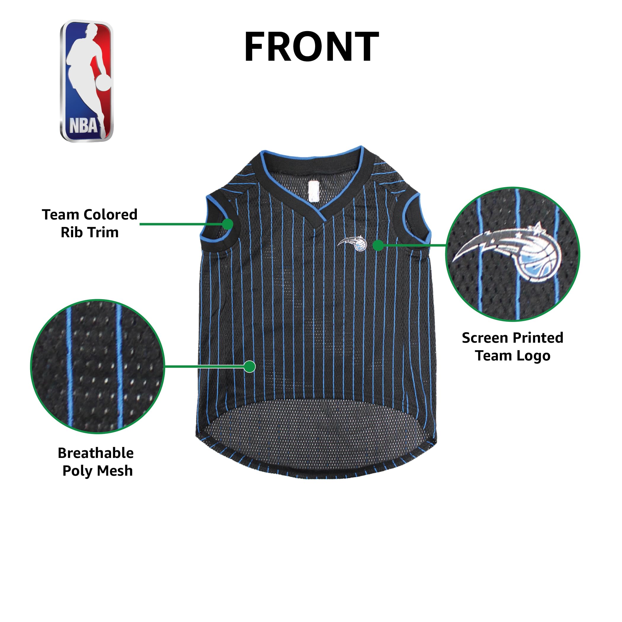 Pets First NBA ORLANDO MAGIC DOG Jersey, Large - Tank Top Basketball Pet Jersey