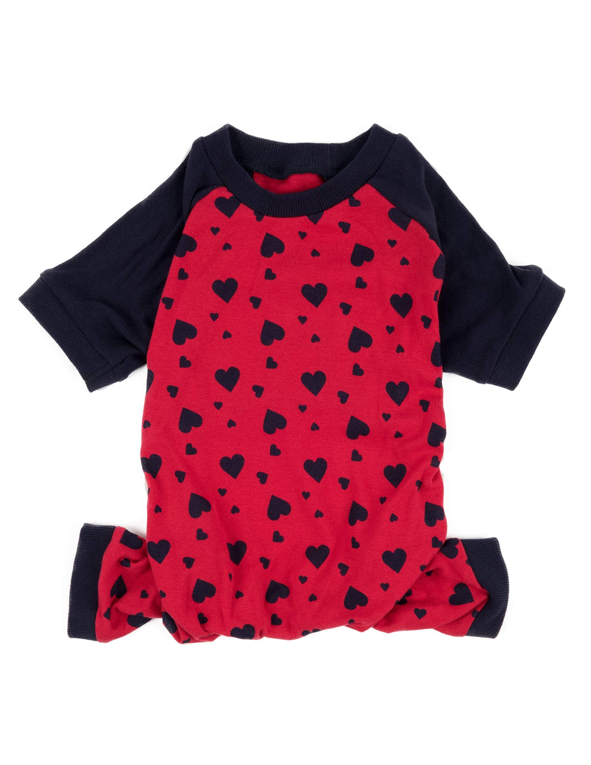 Leveret Matching Dog Pajamas Christmas Pjs 100% Cotton Navy Hearts Size Large