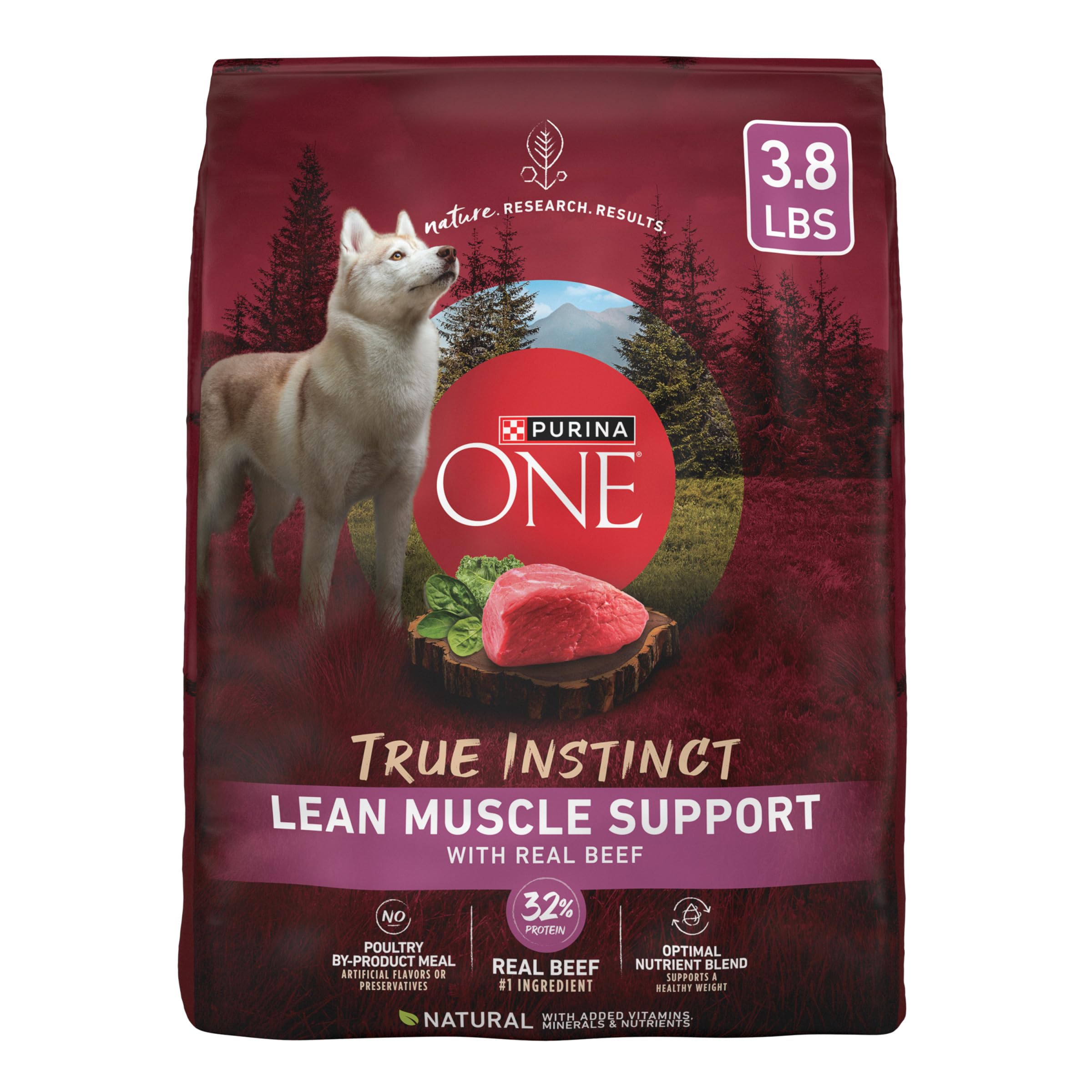 Purina One True Instinct Lean Muscle Support With Real Beef Natural With Added Vitamins, Minerals and Nutrients High Protein Dog