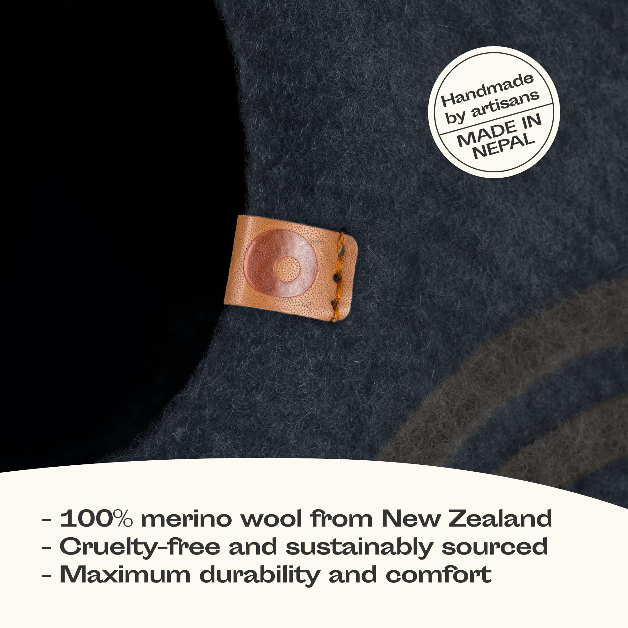 MEOWFIA Premium Felt Cat Bed Cave - 100% Merino Wool, Medium Size, Slate Grey, Model 11277207