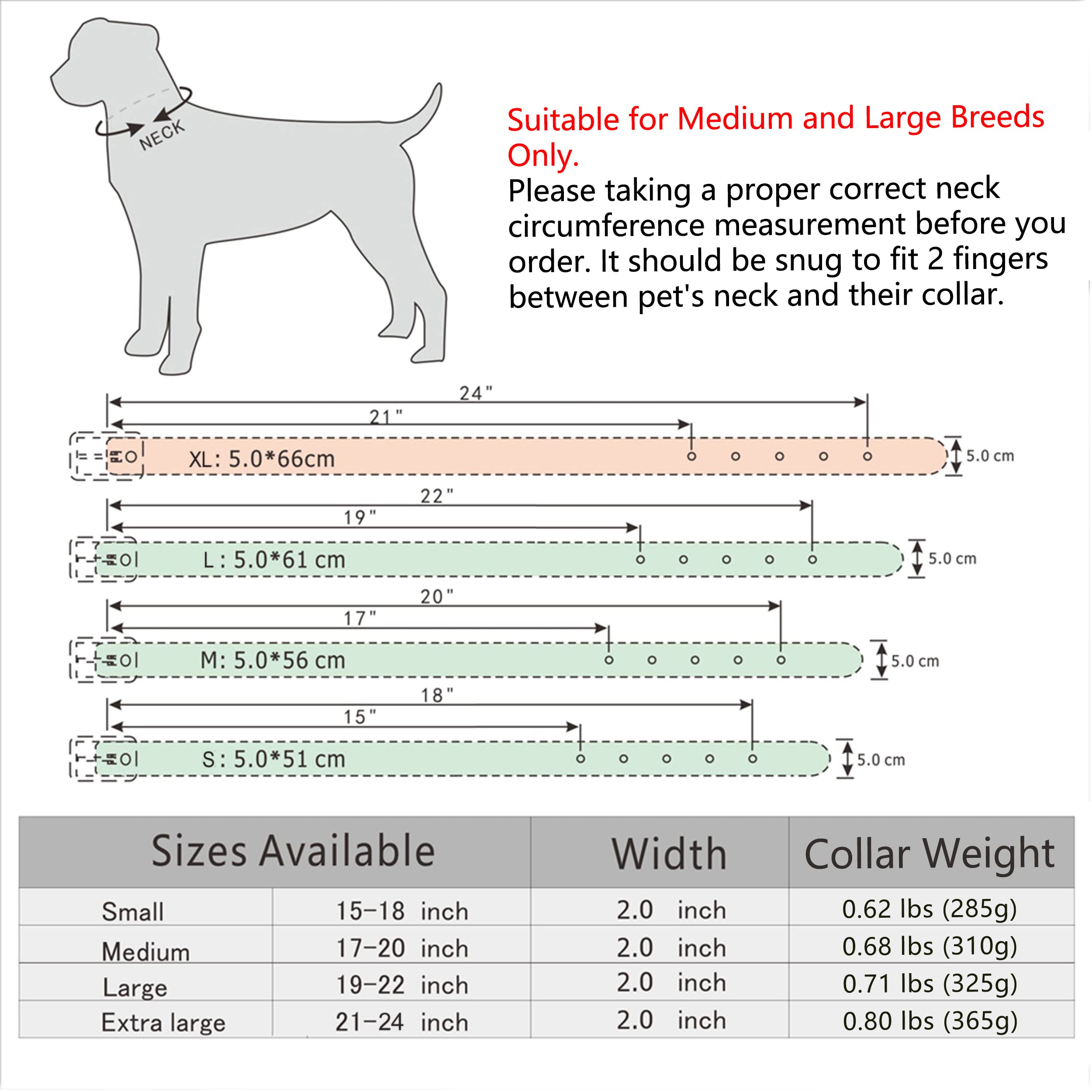 Berry Pet Sharp Spiked Studded Dog Collar - Stylish Leather Dog Collars - 2 Inch In Width Fit For Medium & Large Dogs - Such As Pitbull Mastiff - Black Rivets & Red Leather,21-24'